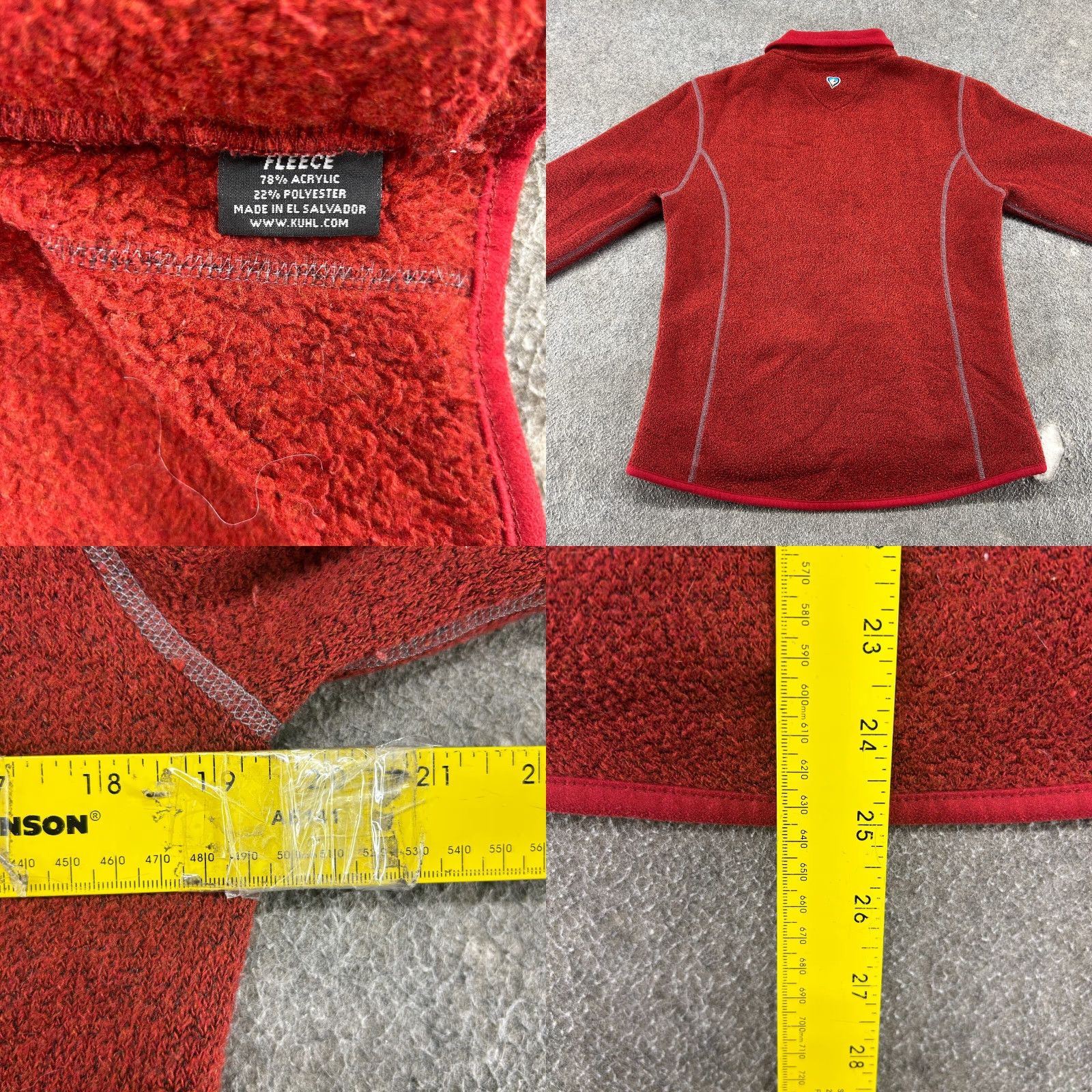 Vintage Kuhl Jacket Womens M Red Full Zip Fleece Solid Outdoor Casual Spring Winter Jacket Size M / US 6-8 / IT 42-44 - 8 Thumbnail