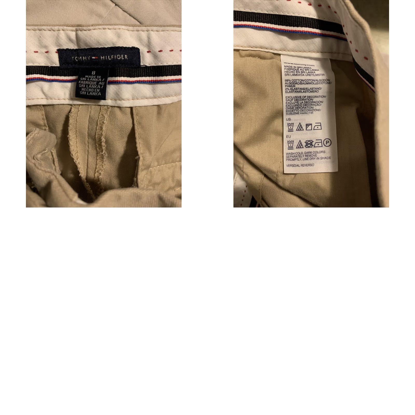 Tommy Hilfiger Tommy Hilfiger Womens 8 Khaki Flat Front Work Pants Chino Beige Size 30" / US 8 / IT 44 - 8 Thumbnail