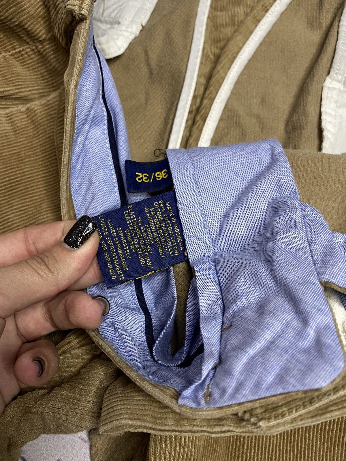 Polo Ralph Lauren Men's vintage velvet pants Polo Ralph Lauren Brown/Gold Size US 36 / EU 52 - 8 Thumbnail