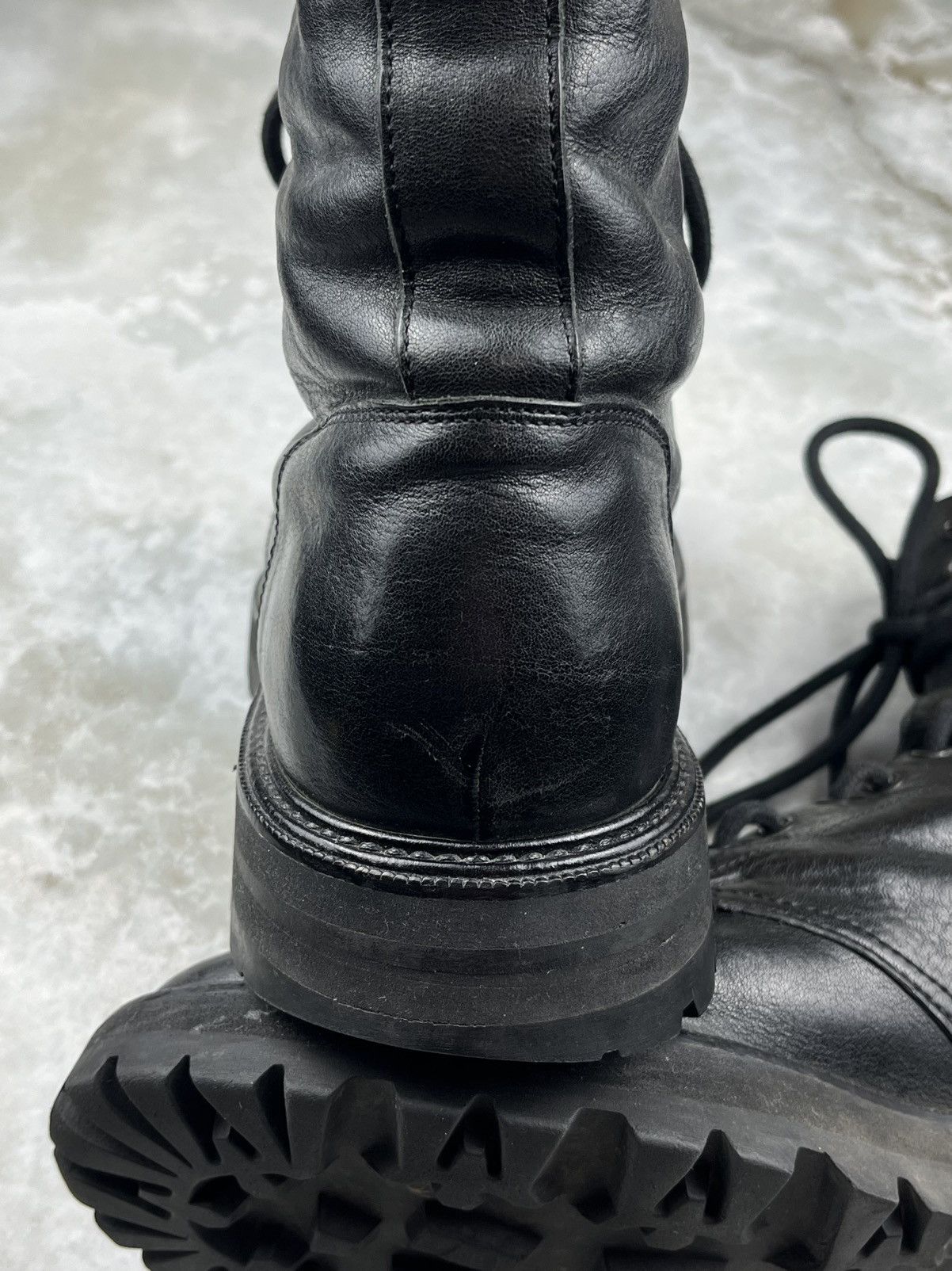 Maison Margiela SS18 Maison Margiela Lug Sole Black Leather Combat Boots Size US 9 / EU 42 - 6 Thumbnail