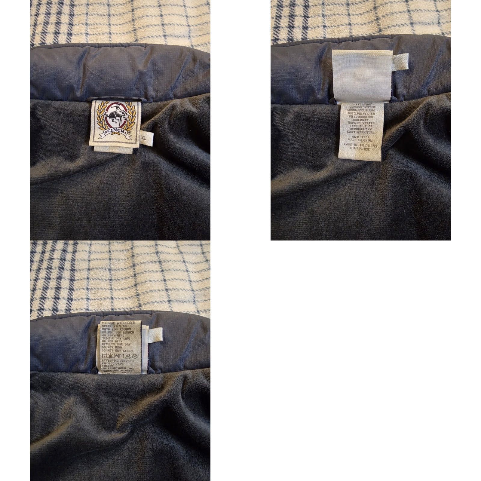 Vintage Cinch Vest Puffer Quilted Full Zip Lined Charcoal Gray Men's XL Western Casual Jacket/Coat Size US XL / EU 56 / 4 - 8 Thumbnail