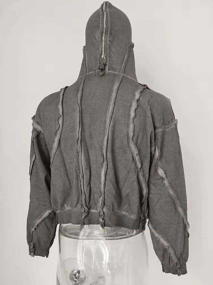 Designer Outdoor Streetwear Design Hole High Street Zipper Hoodie Size US L / EU 52-54 / 3 - 4 Thumbnail