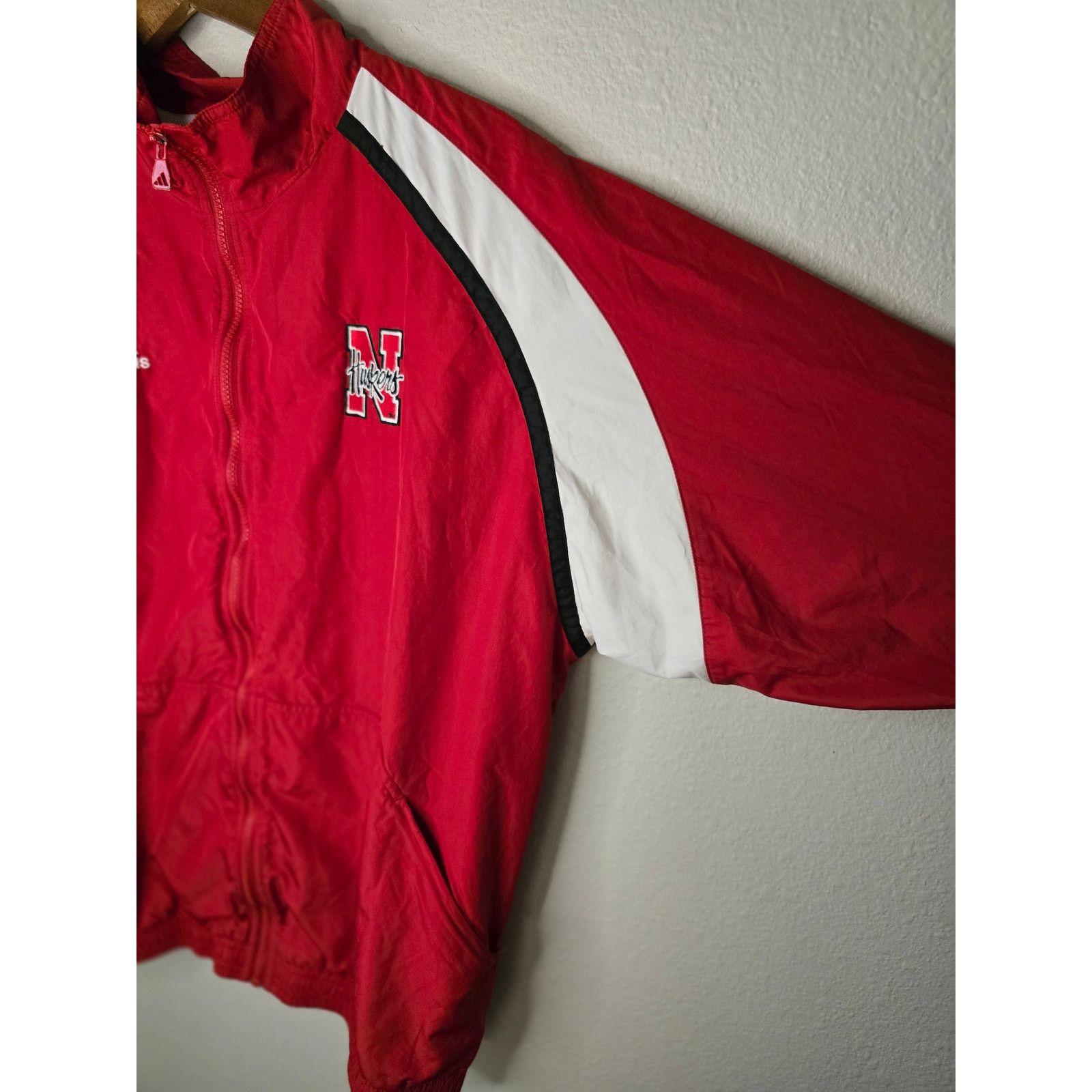 Adidas Vintage Nebraska Huskers Windbreaker L Adidas Full Zip Red Size US XL / EU 56 / 4 - 2 Thumbnail