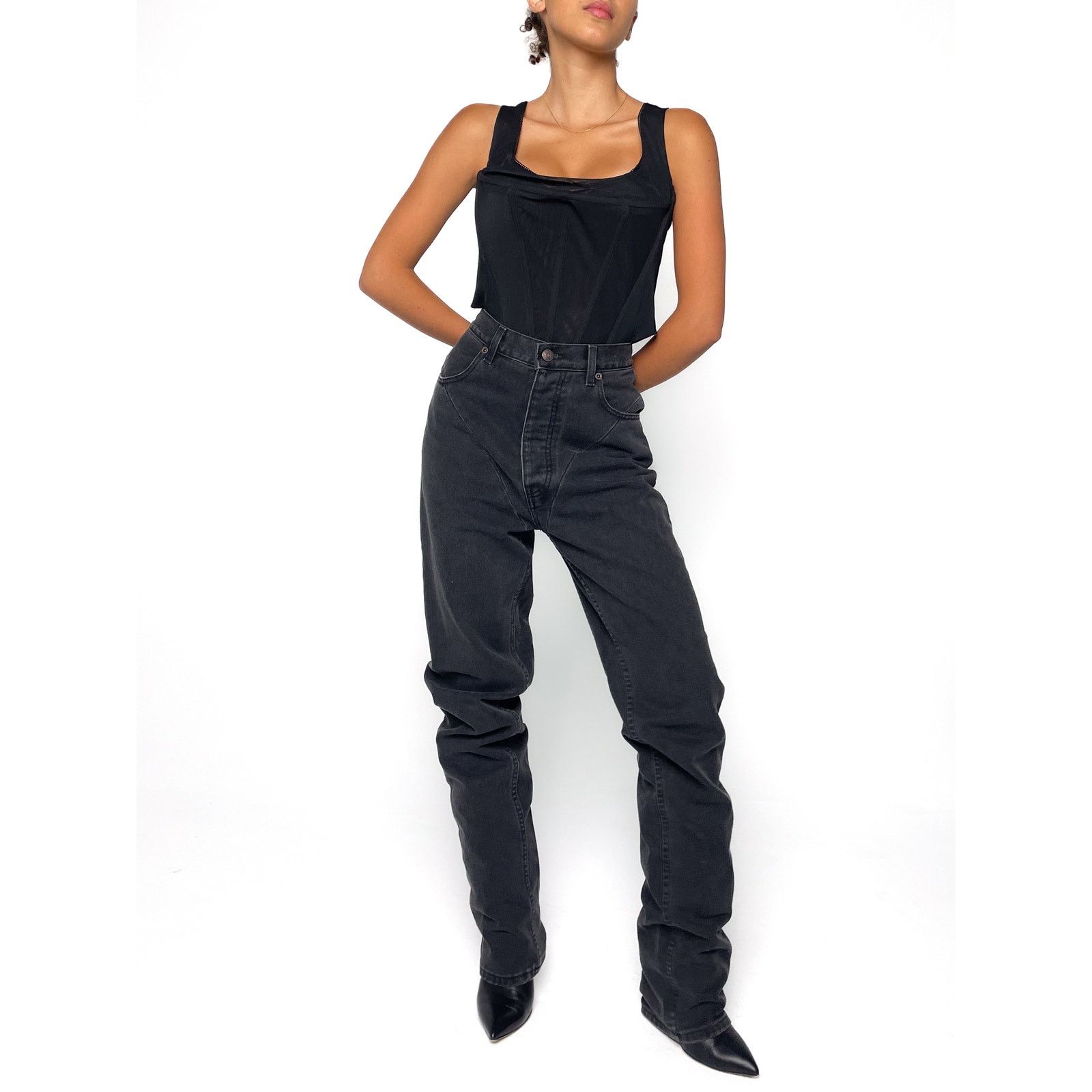 Magda Butrym Black / Gray Denim Jeans Size 38" / US 16 / IT 52 - 1 Thumbnail