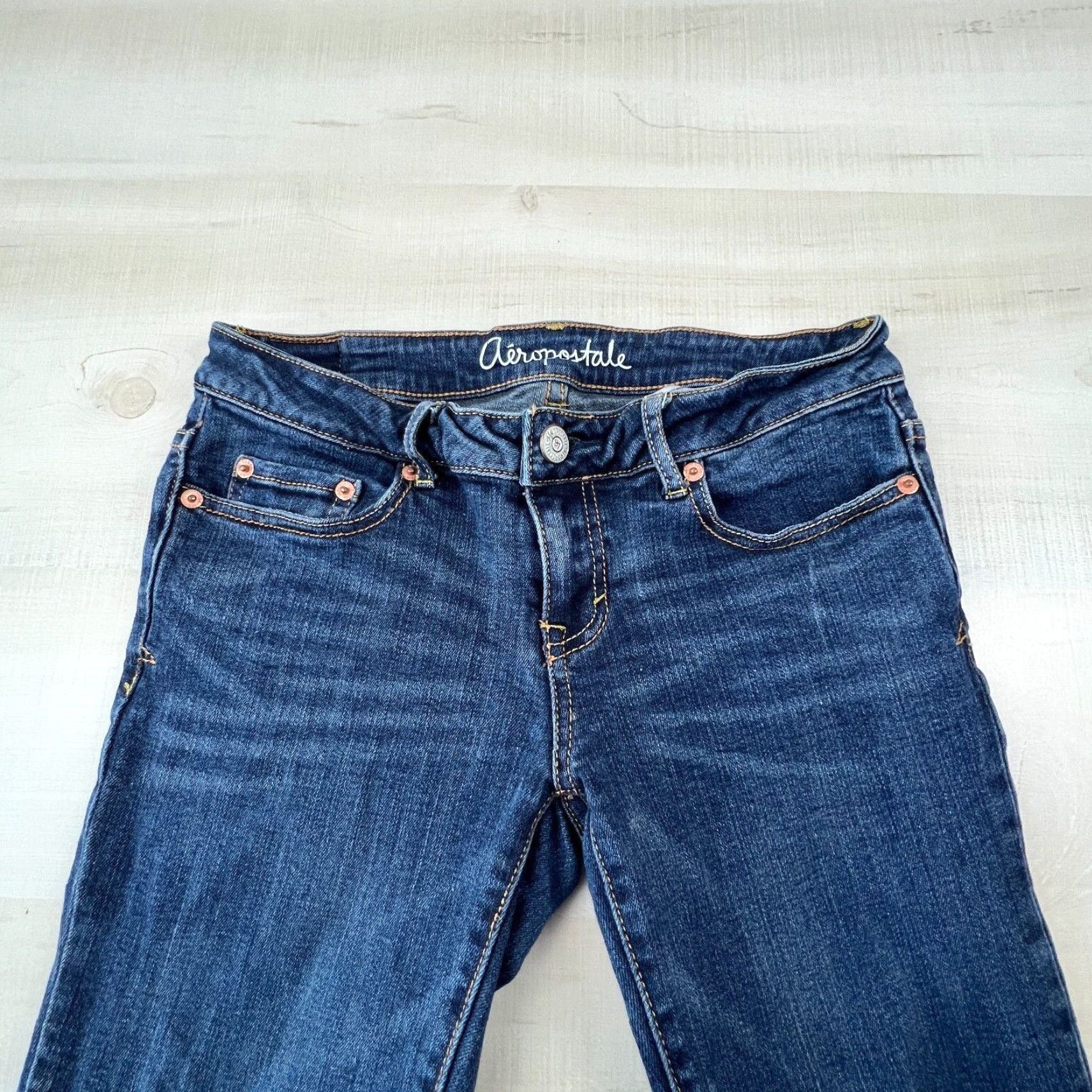 Aeropostale Aeropostale Women Low Rise Distressed Skinny Jeans Lola Jegging Medium Wash Blue Size 4 Size 27" / US 4 / IT 40 - 2 Thumbnail