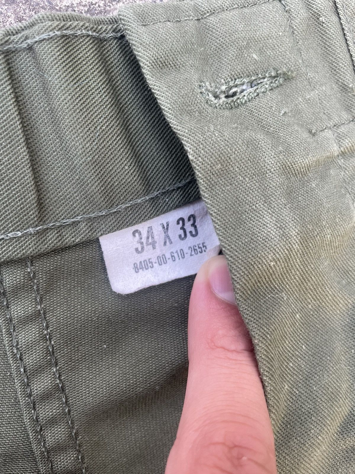 Vintage Vintage 70s Dark Green Military Cargo Pants (34-33) Size US 32 / EU 48 - 3 Thumbnail