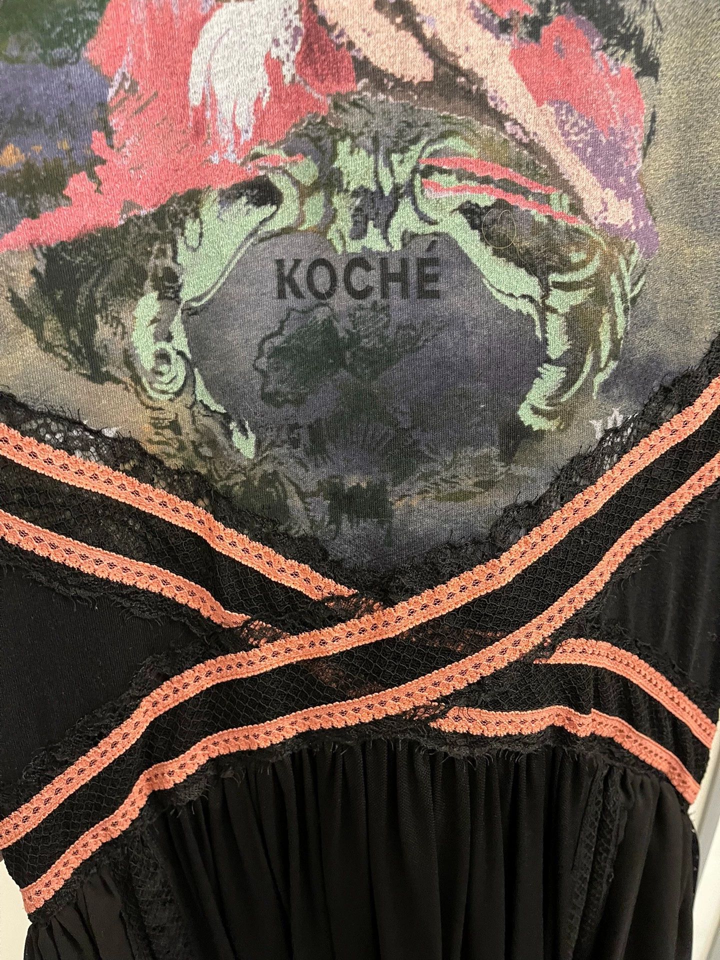 Other KOCHÉ Runway Shoulder Pads Lace-Inset Dress Size S Size S / US 4 / IT 40 - 6 Thumbnail