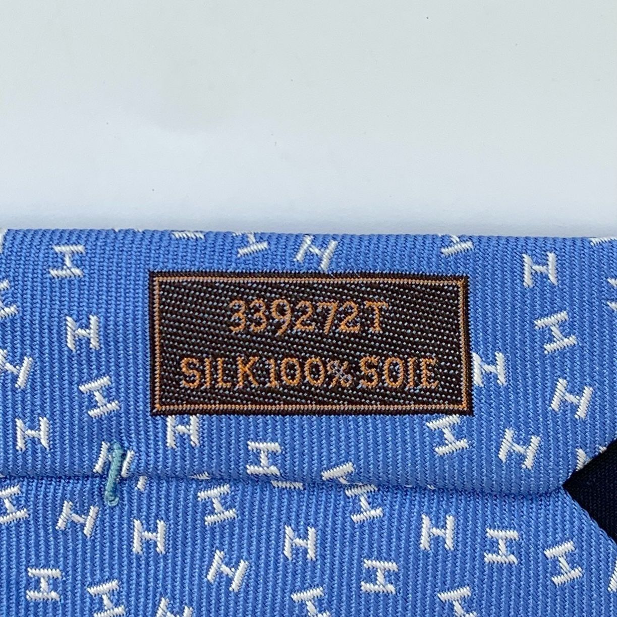 Hermes Hermes Paris Mens Blue "H" Pattern 100% Silk Tie 148cm x 7cm Size ONE SIZE - 4 Thumbnail