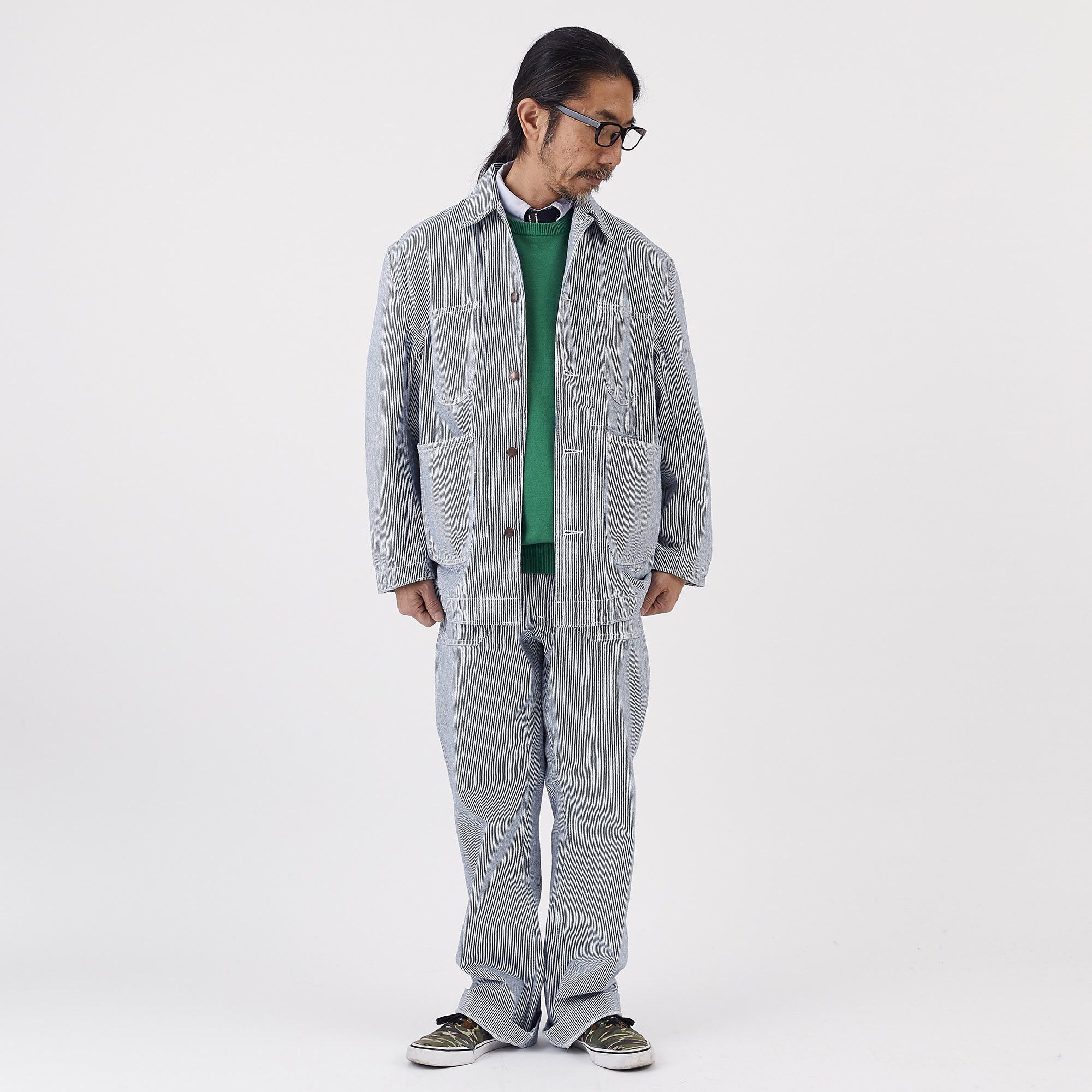 Nanamica Indigo stripe pants.Like Visvim or Engineered Garments Size US 34 / EU 50 - 1 Thumbnail