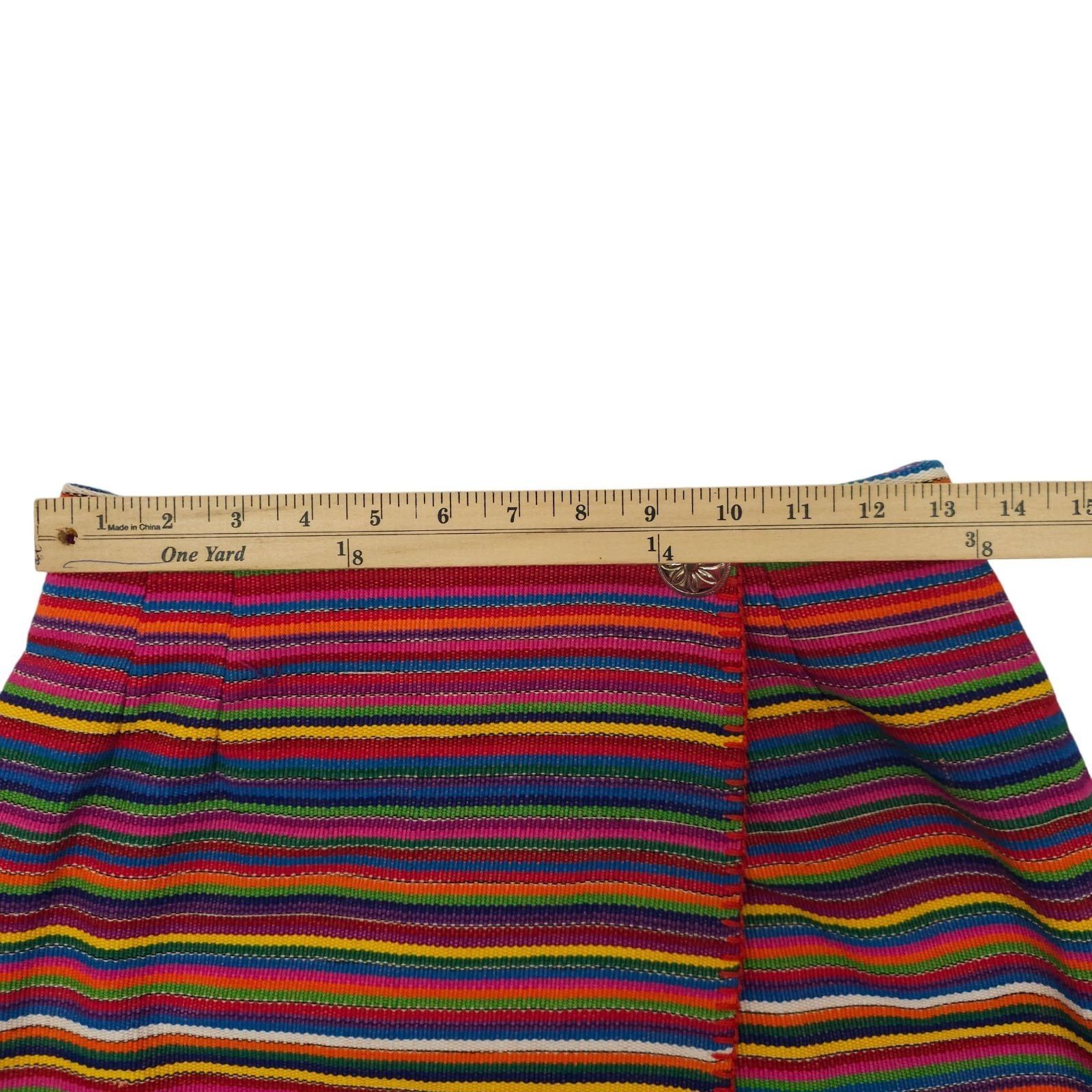 Other F.L. Malik Wrap Skirt 6 Striped Vintage Rainbow Pencil Midi Size 28" / US 6 / IT 42 - 3 Thumbnail
