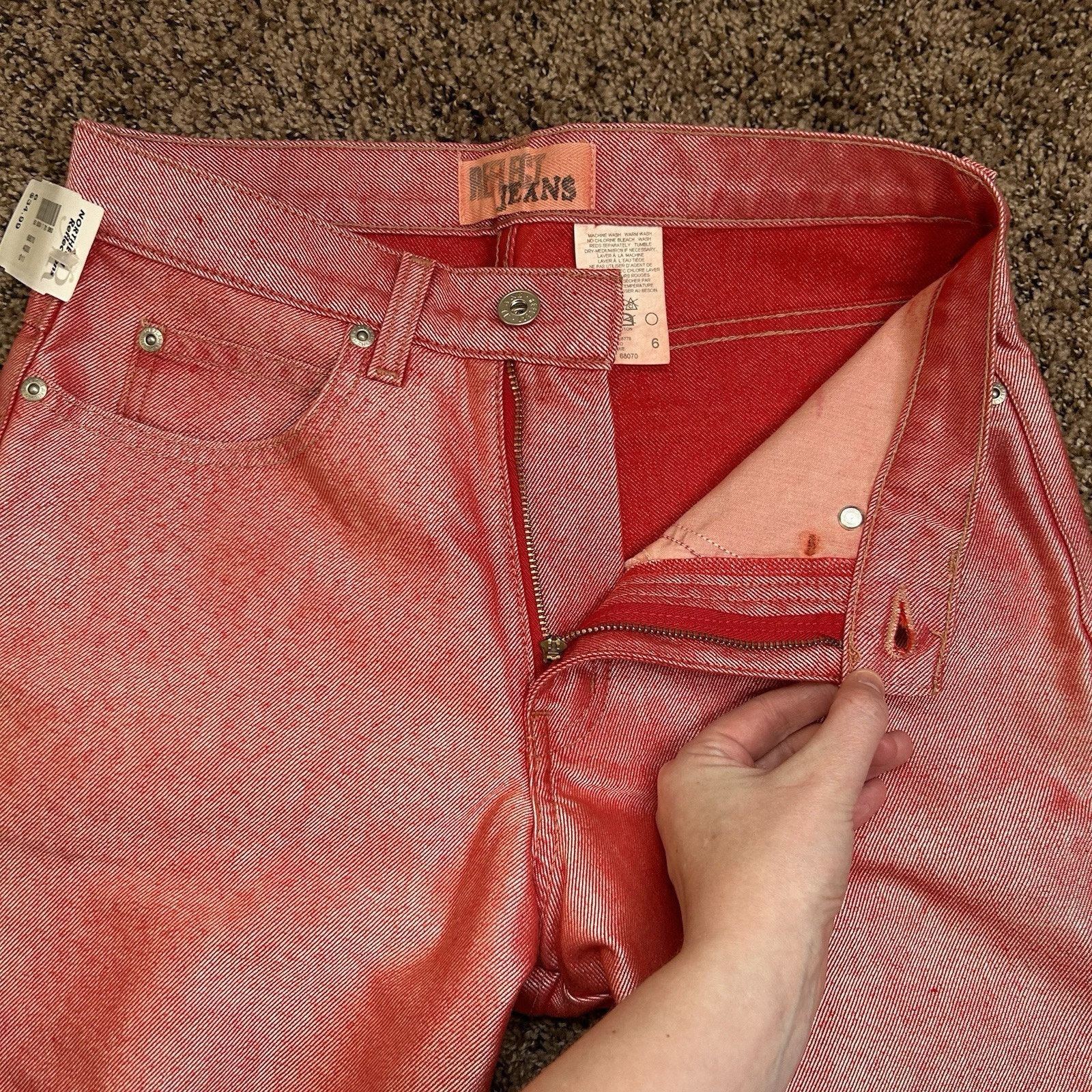 Other Vintage Reflect Jeans Red/Pink Metallic Womens Size 6 Size 28" / US 6 / IT 42 - 2 Thumbnail