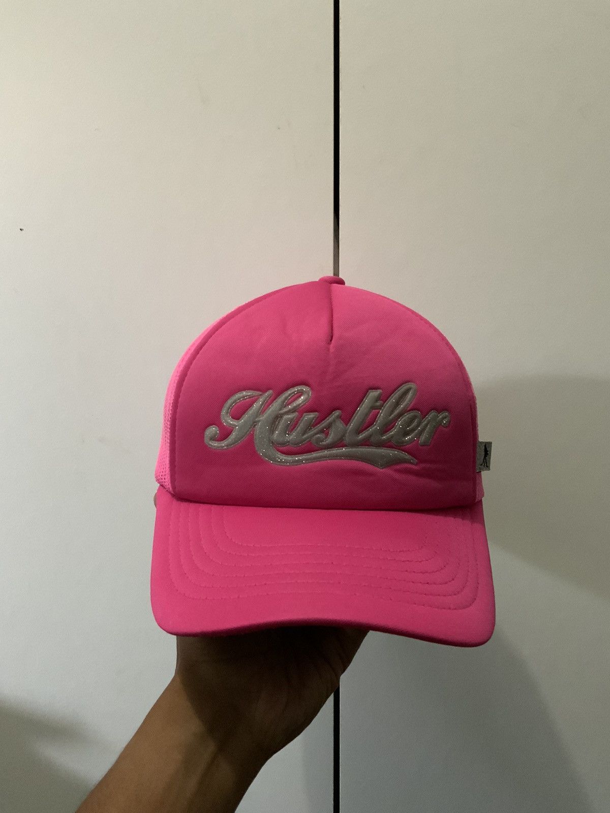 If Six Was Nine Hustler Hardcore Spellout Pink Trucker Hat Size ONE SIZE - 1 Thumbnail
