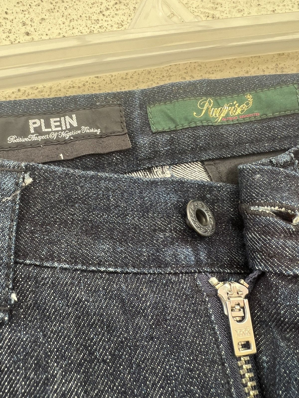 Japanese Brand Vintage AW 2009 PLEIN Yoshida Roberto Hybrid Denim Jeans Size US 29 - 7 Thumbnail