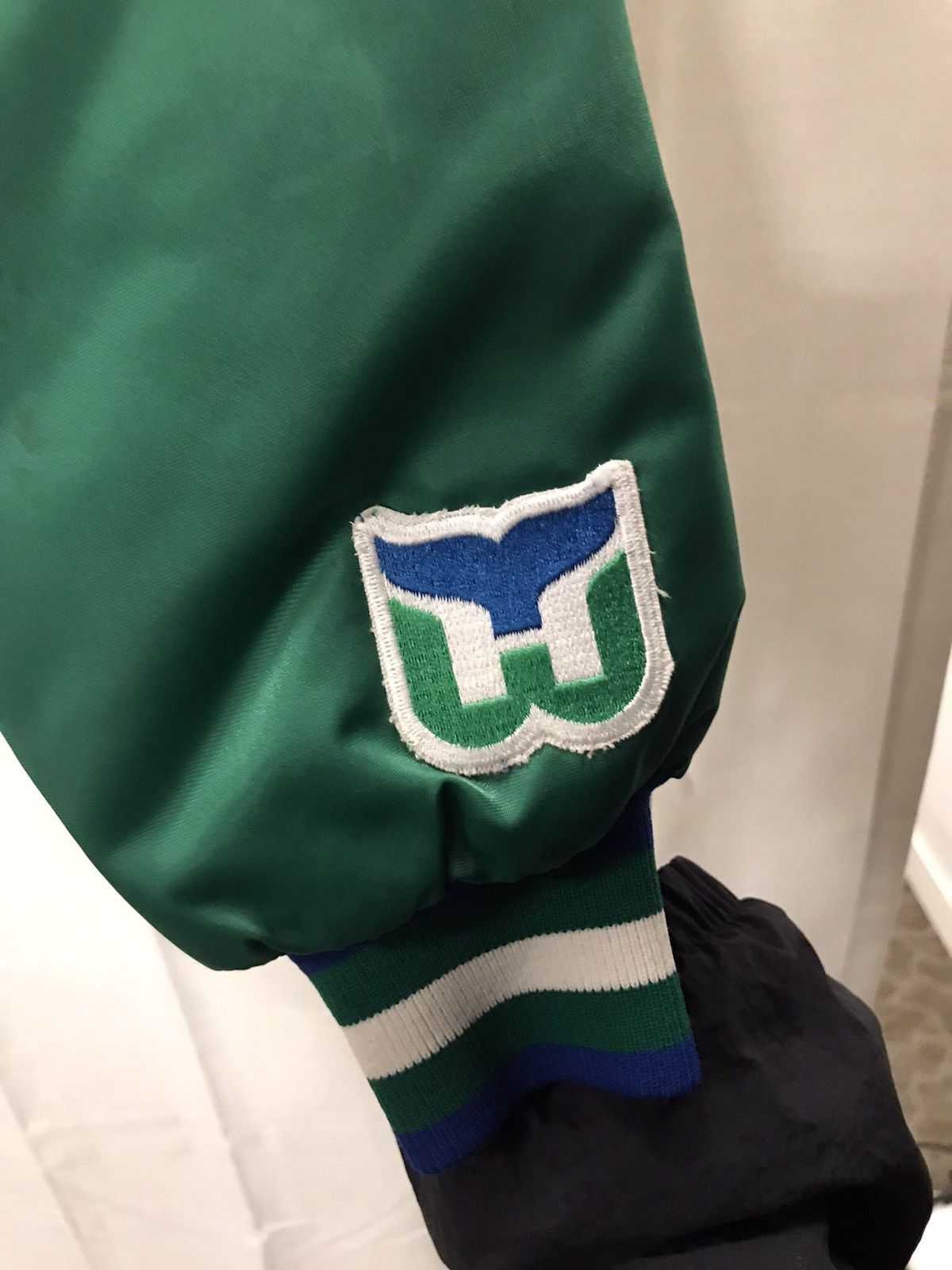 NHL × Starter × Vintage Rare Vintage 90s Hartford Whalers satin jacket Size US L / EU 52-54 / 3 - 3 Thumbnail