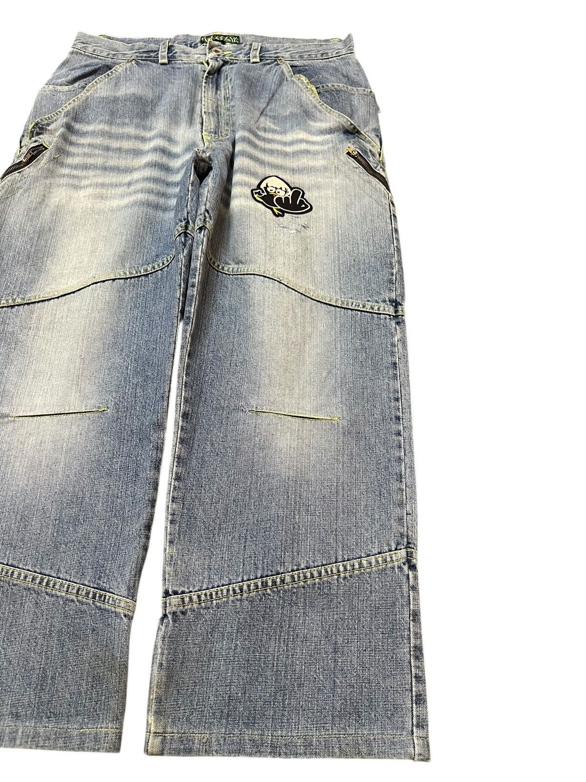 Bassike Vintage Bassayk Baggy Skater Wide Leg Faded Denim Size US 33 - 6 Thumbnail