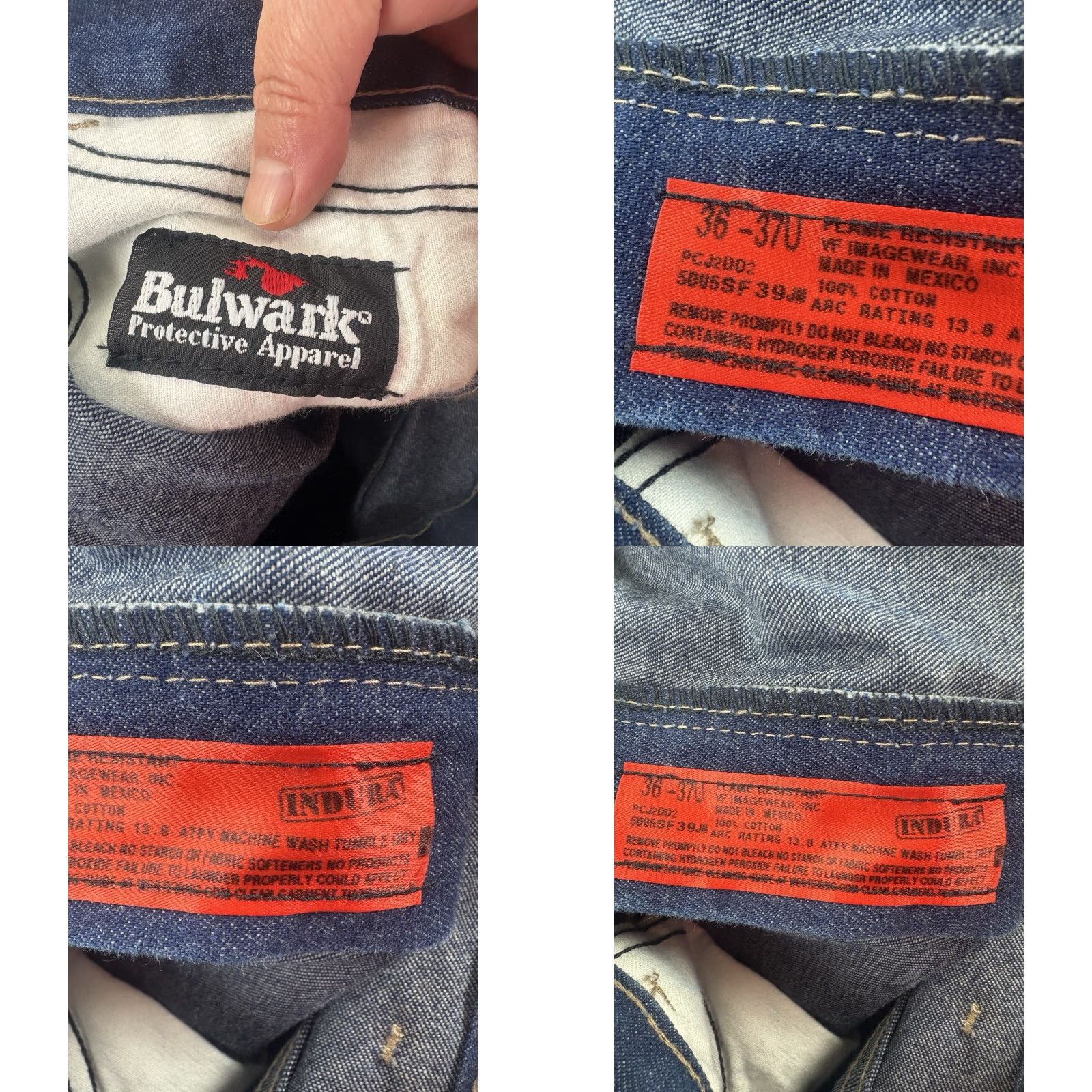 Vintage Bulwark FR Jeans Flame-Resistant Men's Straight Denim Size 36X30 Dark Wash Blue USA Size US 36 / EU 52 - 8 Thumbnail