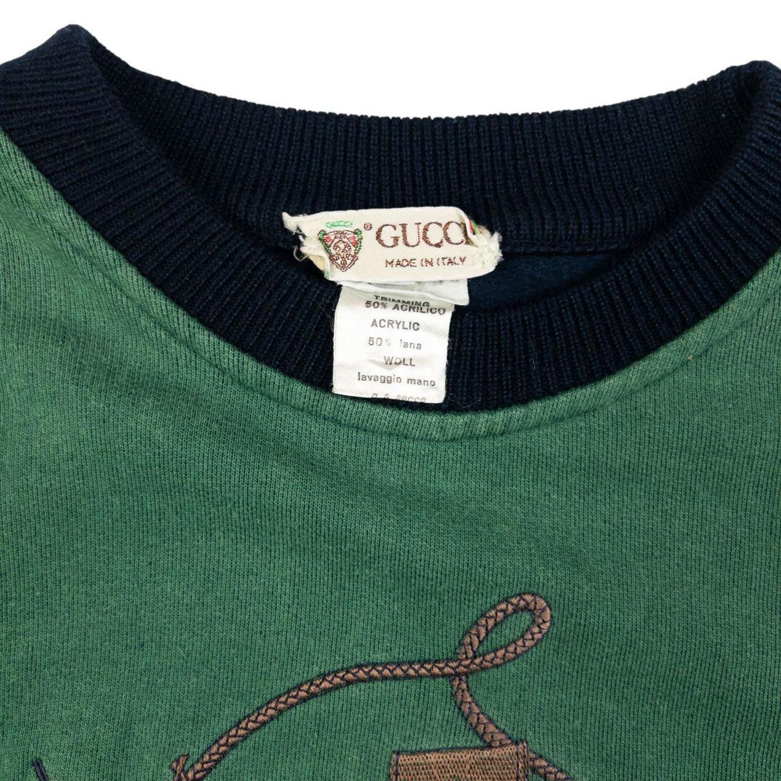 Gucci Vintage Gucci Embroidered Hunting Sweatshirt Size S Size US S / EU 44-46 / 1 - 3 Thumbnail