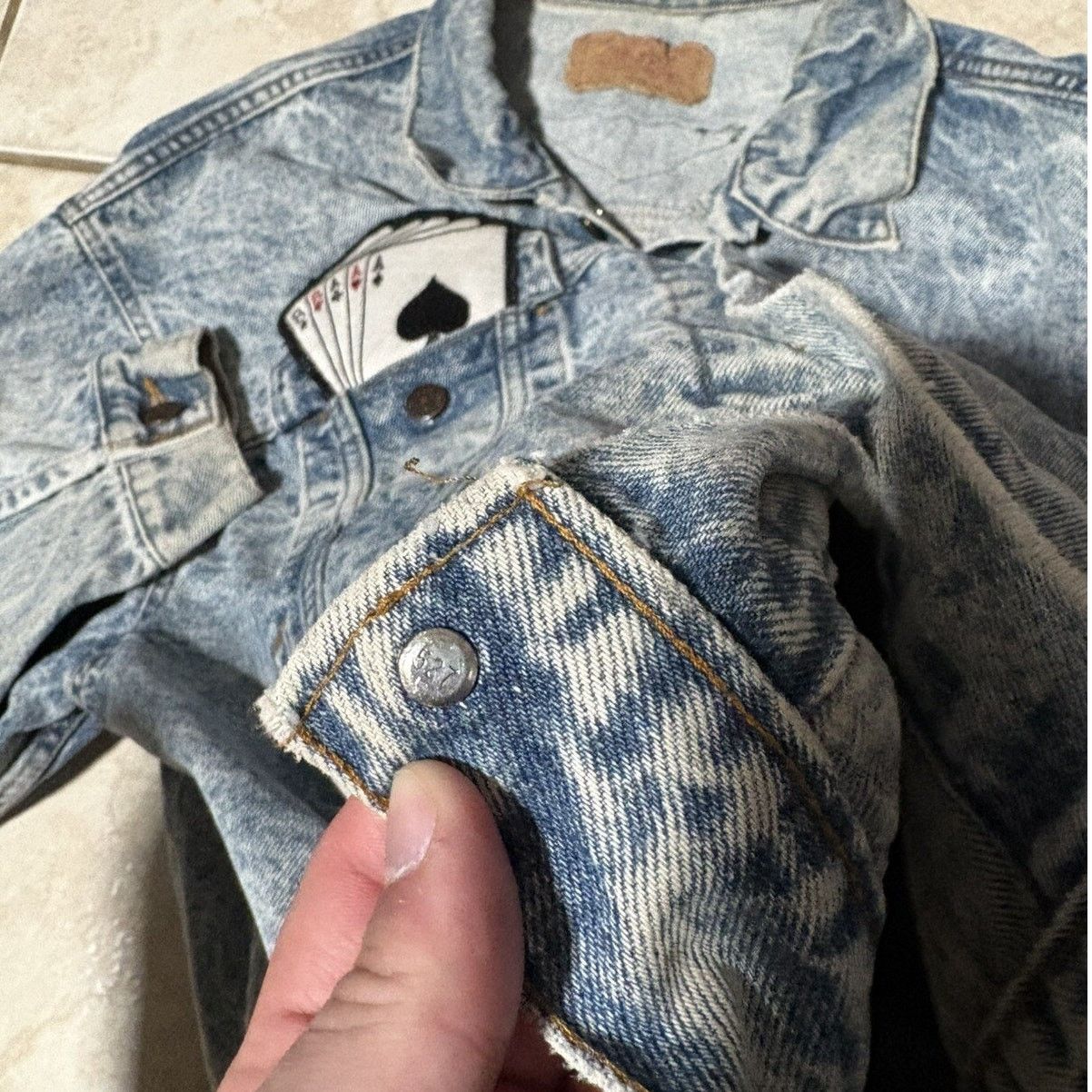 Levi's Vintage 1980s Levi’s Trucker Jacket - Patches, Harley Cross Size US L / EU 52-54 / 3 - 9 Thumbnail