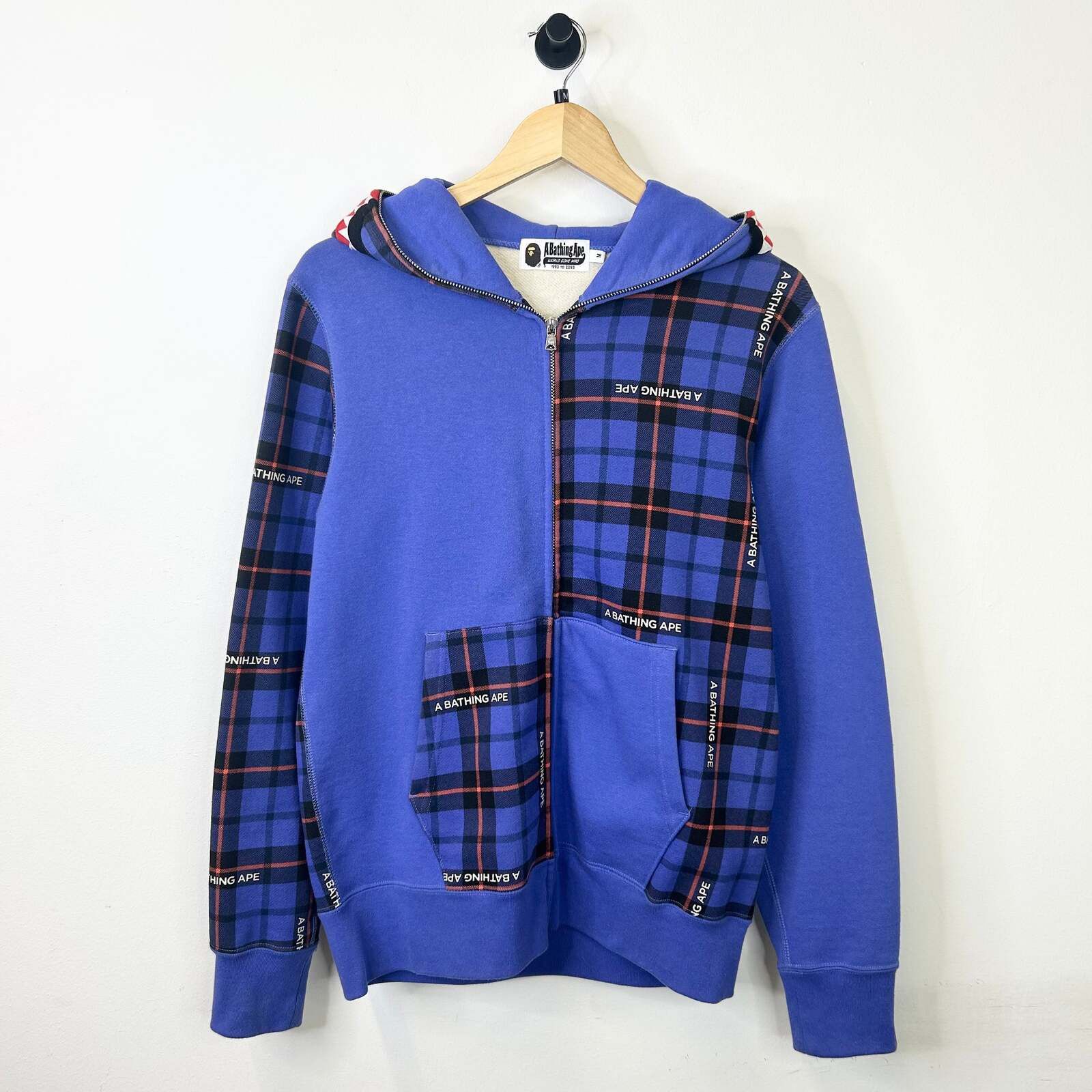 Bape Bape Check Full Zip Hoodie | Grailed