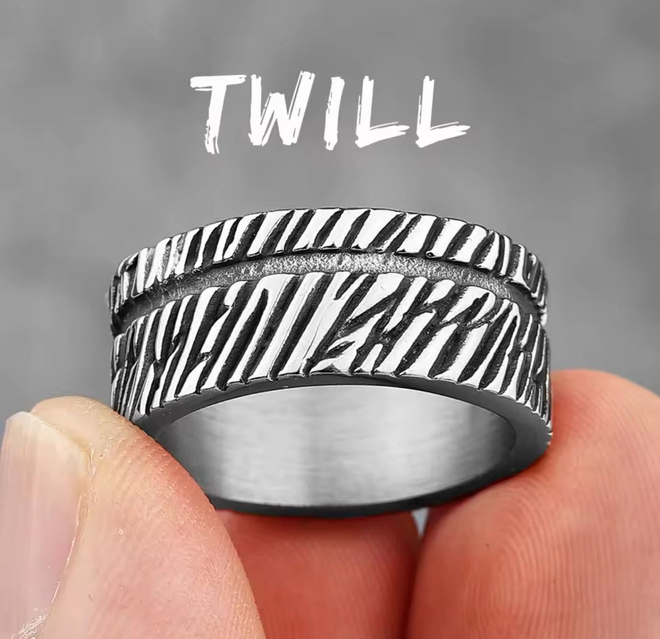 Jewelry × Vintage Simple Vintage Geometry Stainless Steel Mens Rings Size ONE SIZE - 1 Thumbnail