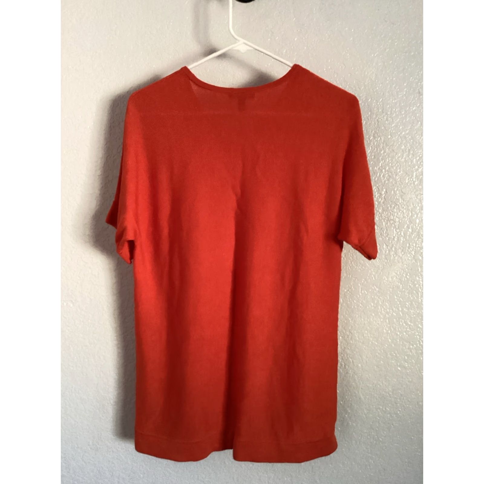 Eileen Fisher Eileen Fisher Knit Top Women S Orange Tencel Silk Blend Round Neck Short Sleeve Blouse Pullover Size S / US 4 / IT 40 - 2 Thumbnail