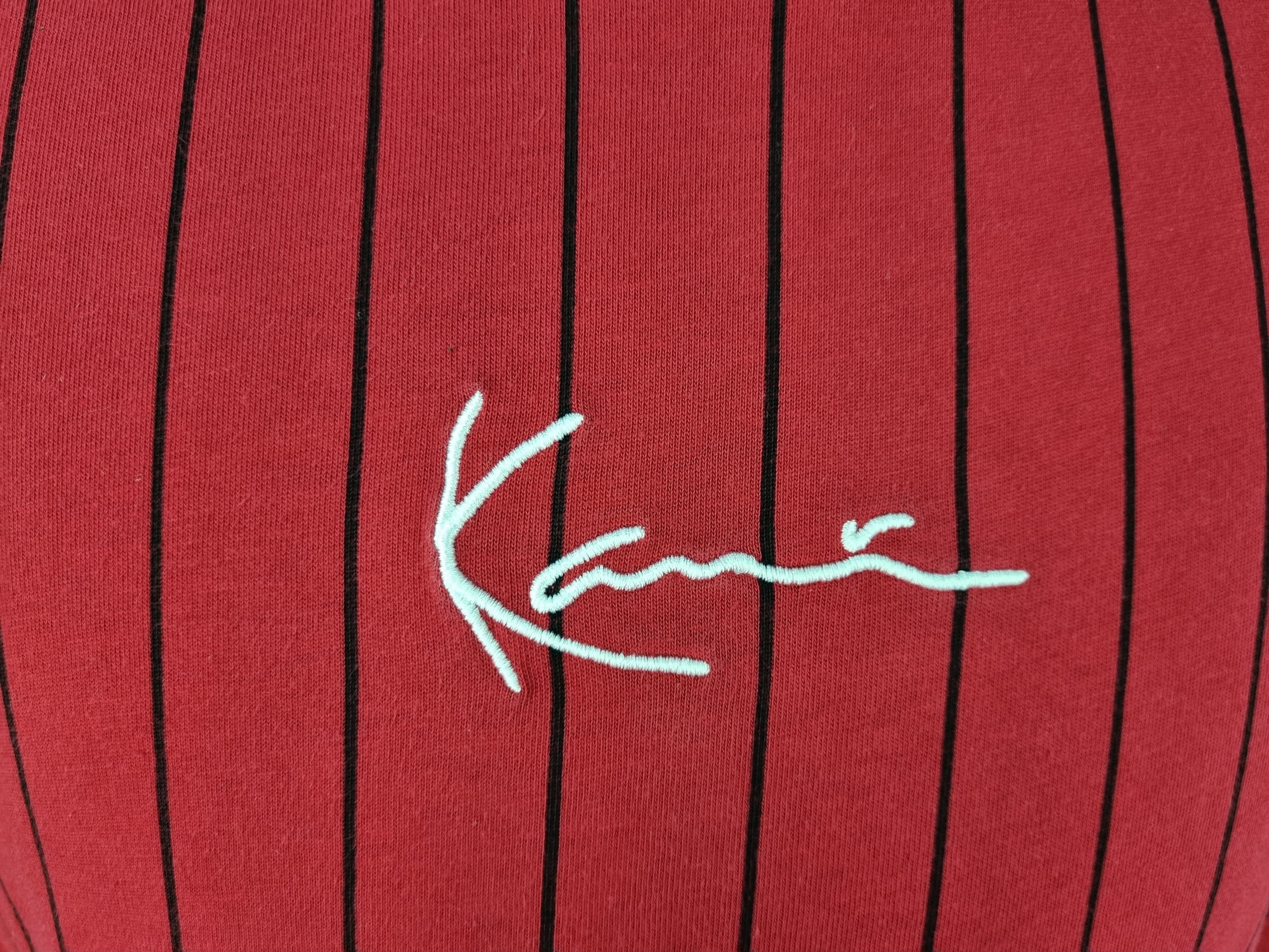 Karl Kani Karl Kani Central Embroidered Logo Pinstriped Teeshirt Size US XL / EU 56 / 4 - 13 Thumbnail