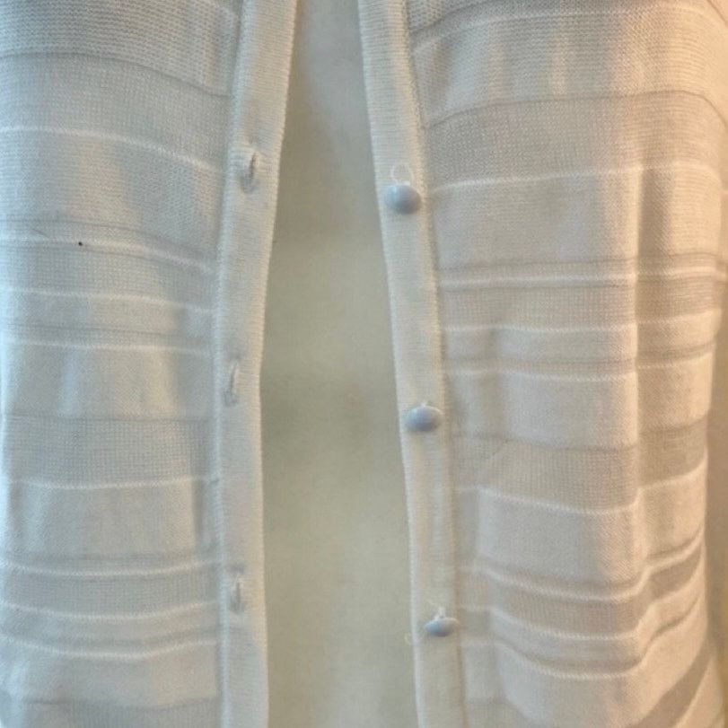 Other New York & Co Cream Sheer Knit Button Cardigan Sweater sz M Size M / US 6-8 / IT 42-44 - 7 Thumbnail