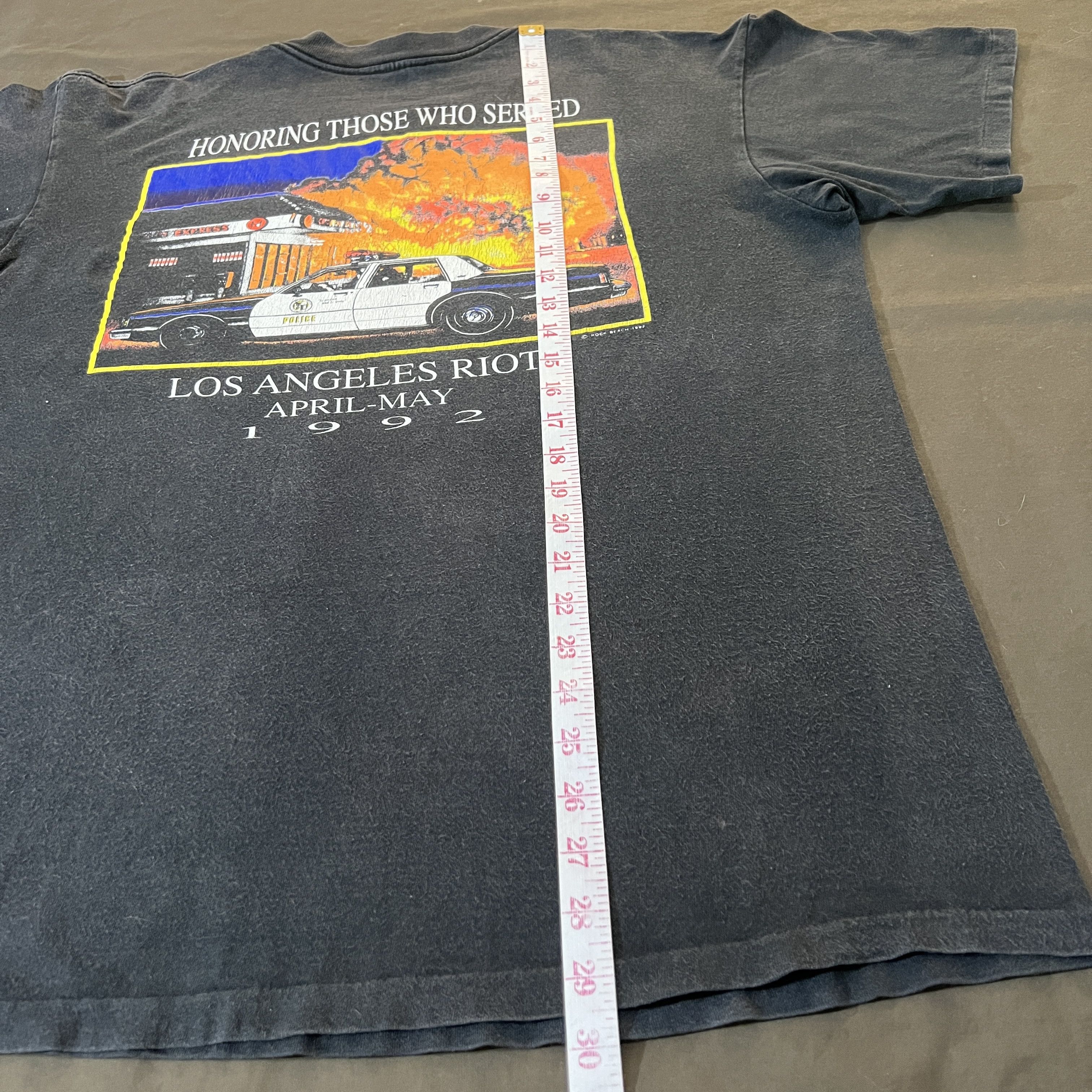 Vintage Vintage 1992 Los Angeles Riots Tee Faded LAPD Rodney King Size US XL / EU 56 / 4 - 10 Thumbnail