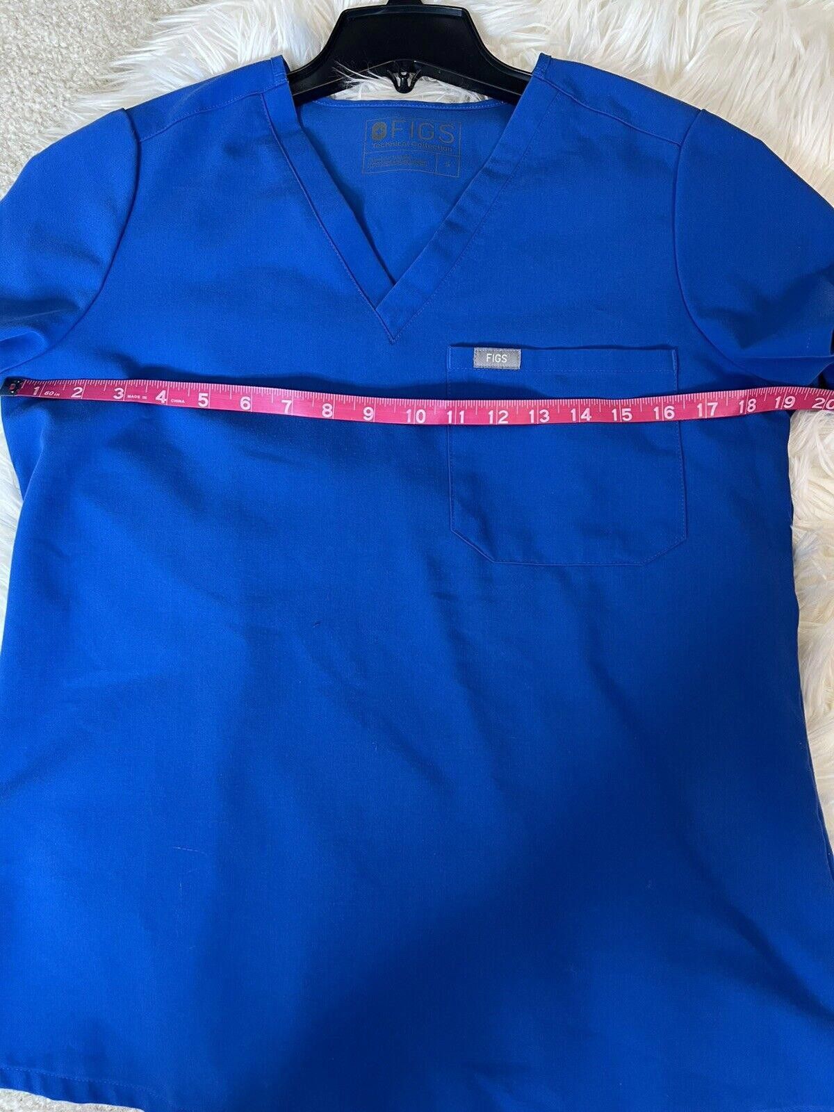 Designer Figs Technical Collection Pocket Medical Scrub Top Blue S Size ONE SIZE - 5 Thumbnail