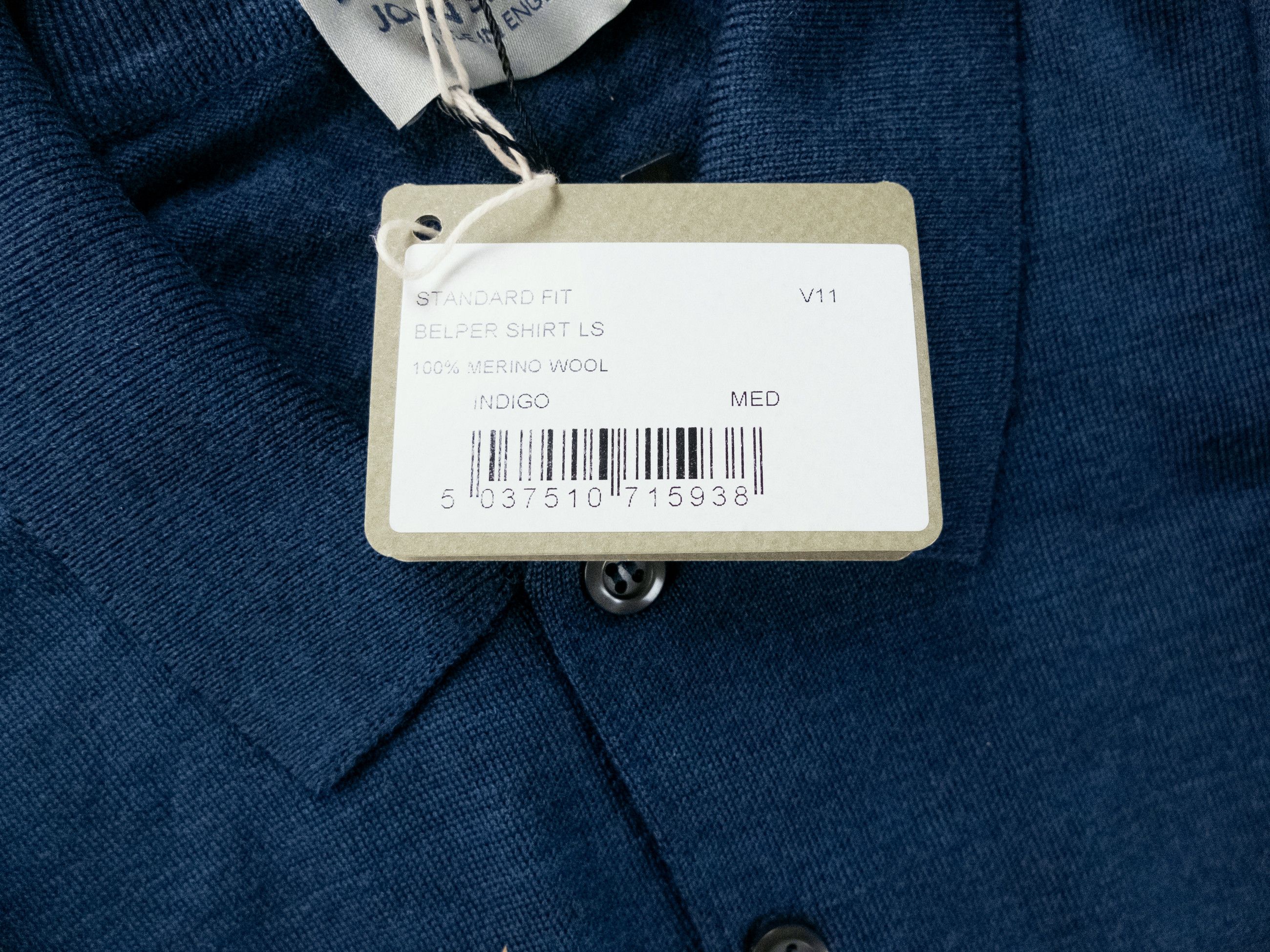 John Smedley JOHN SMEDLEY solid indigo blue wool polo sweater Medium Size US M / EU 48-50 / 2 - 4 Thumbnail