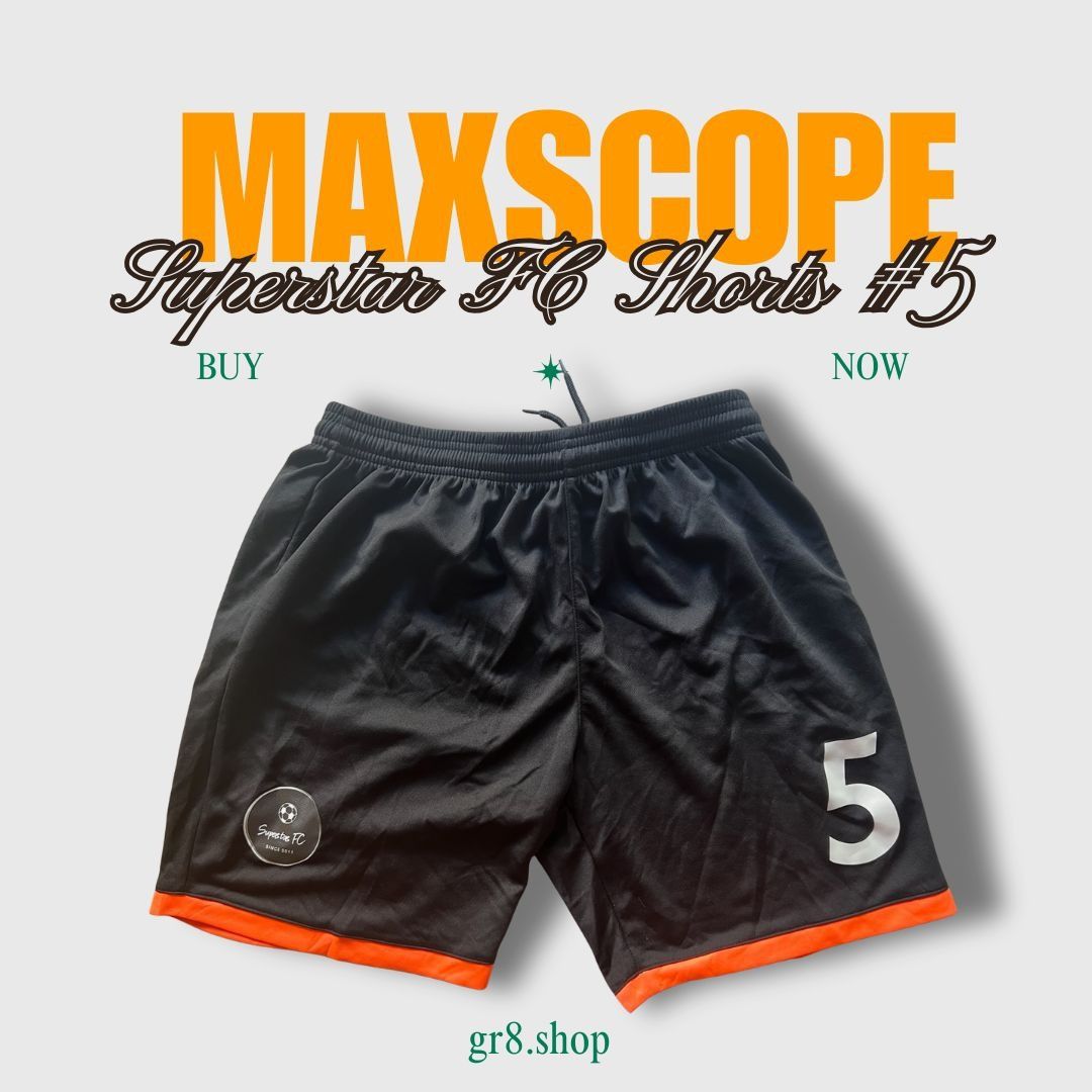 Other Maxscope Superstar FC Shorts #5 Black & Orange XL 100% Polye Size US 40 / EU 56 - 1 Thumbnail