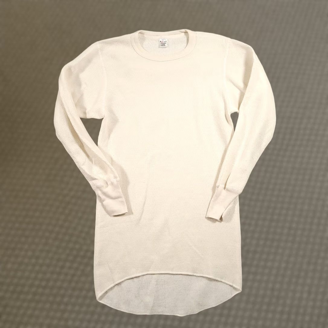 Vintage VINTAGE Arctex Thermal Long Sleeve Shirt Ivory Large Men's 90s Cotton Knit Crew Neck Haberdashery Style Size US L / EU 52-54 / 3 - 1 Thumbnail