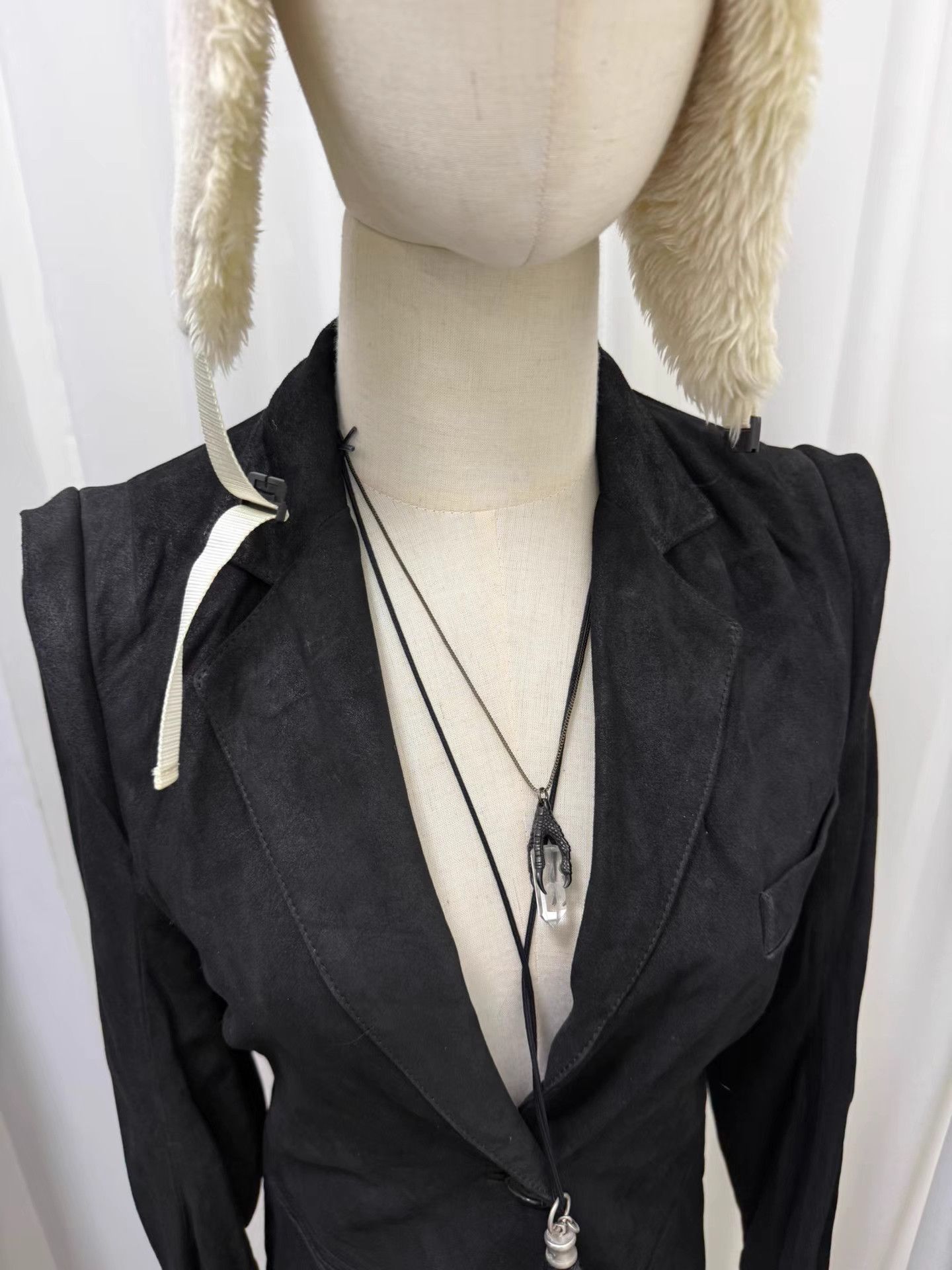 Ann Demeulemeester Ann Demeulemeester Pagoda Shoulder Sheepskin Blazer K20 Size XXS / US 00 / IT 34 - 3 Thumbnail