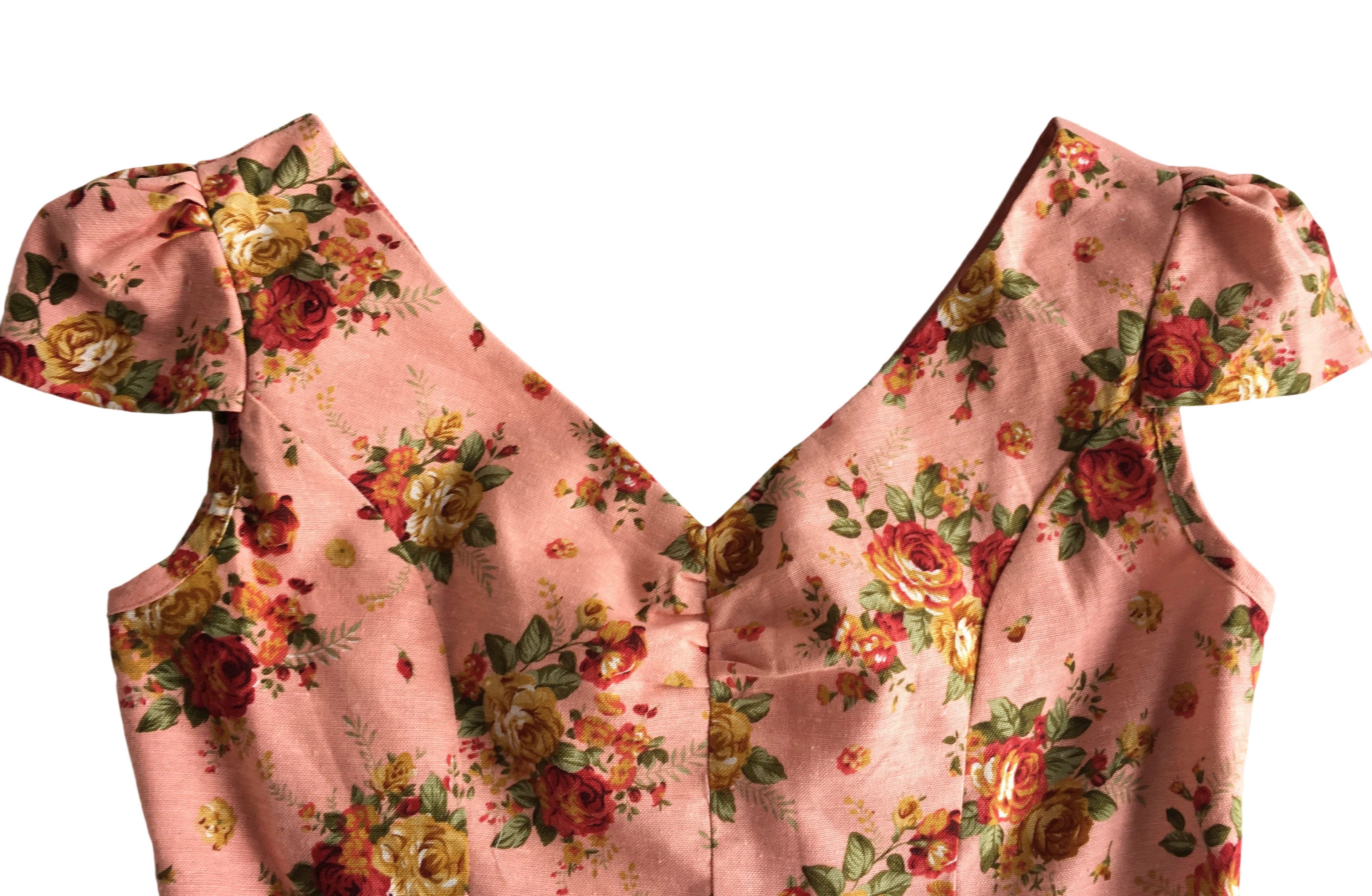 Other Floral Print Vintage Style Pencil Dress Size L / US 10 / IT 46 - 4 Thumbnail
