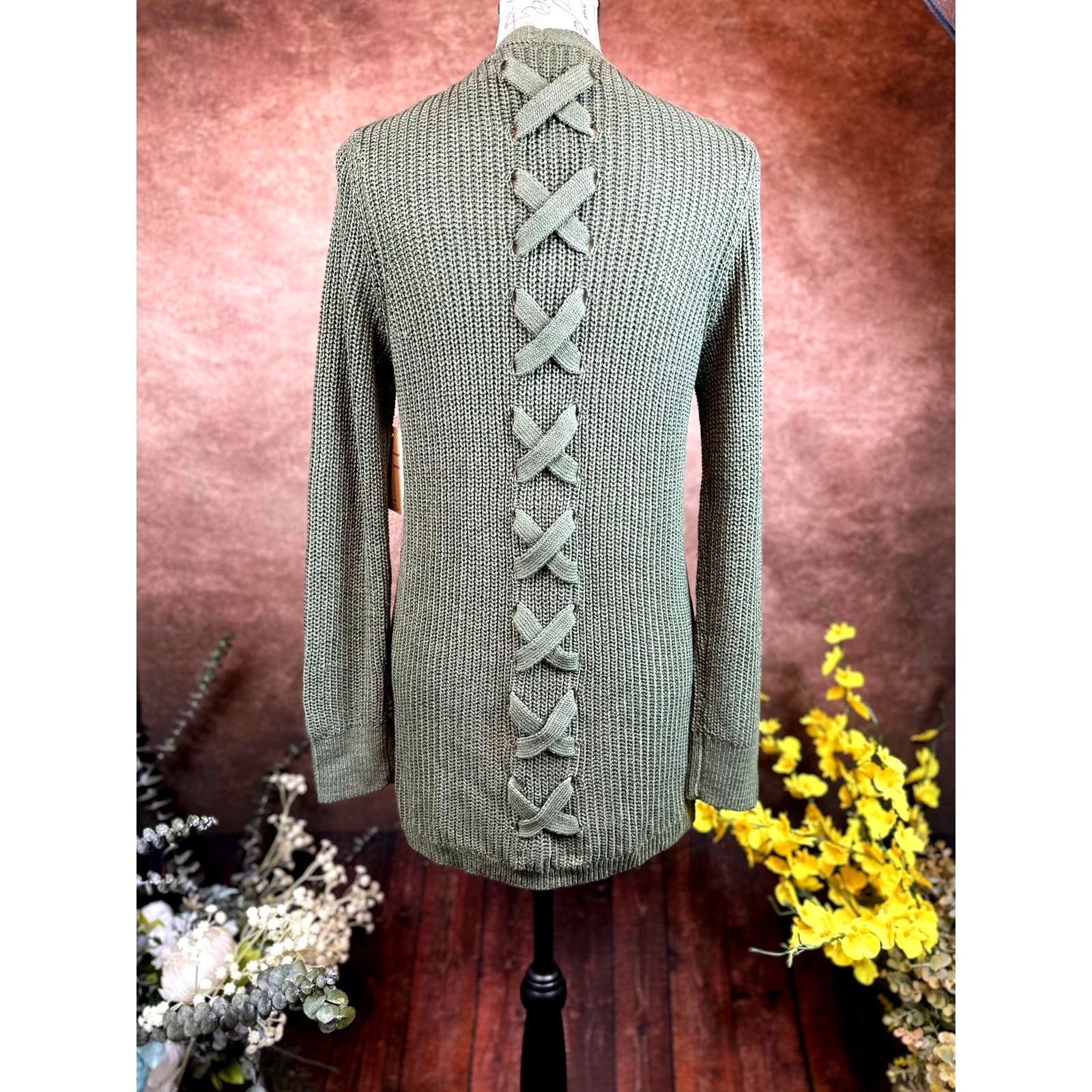 Other Pinque Jamelya Back Detail Cardigan - Shaded Moss - size S Size S / US 4 / IT 40 - 7 Thumbnail