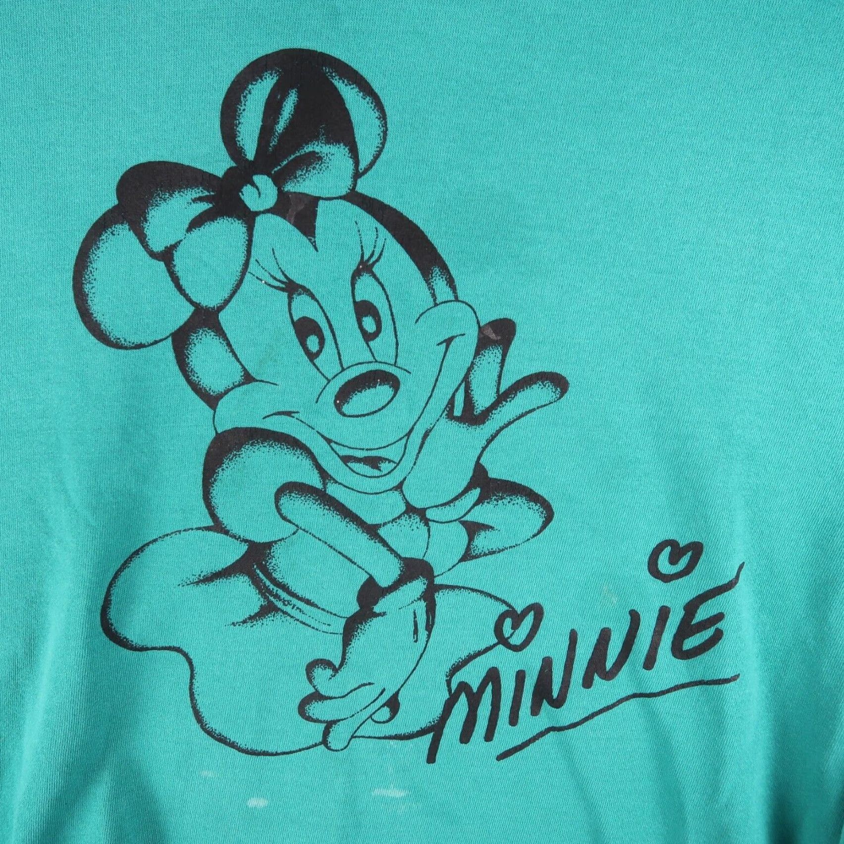 Disney VINTAGE Disney Sweatshirt Minnie Mouse Crewneck Teal 2XL 90s Cartoon Retro Unisex Adults Sweatshirt Mens Womens Girls Boys Size XXL / US 16-18 / IT 52-54 - 3 Thumbnail