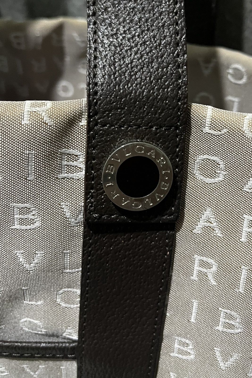 Bvlgari Vintage Bvlgari Logomania Canvas Leather Tote Bag Size ONE SIZE - 3 Thumbnail