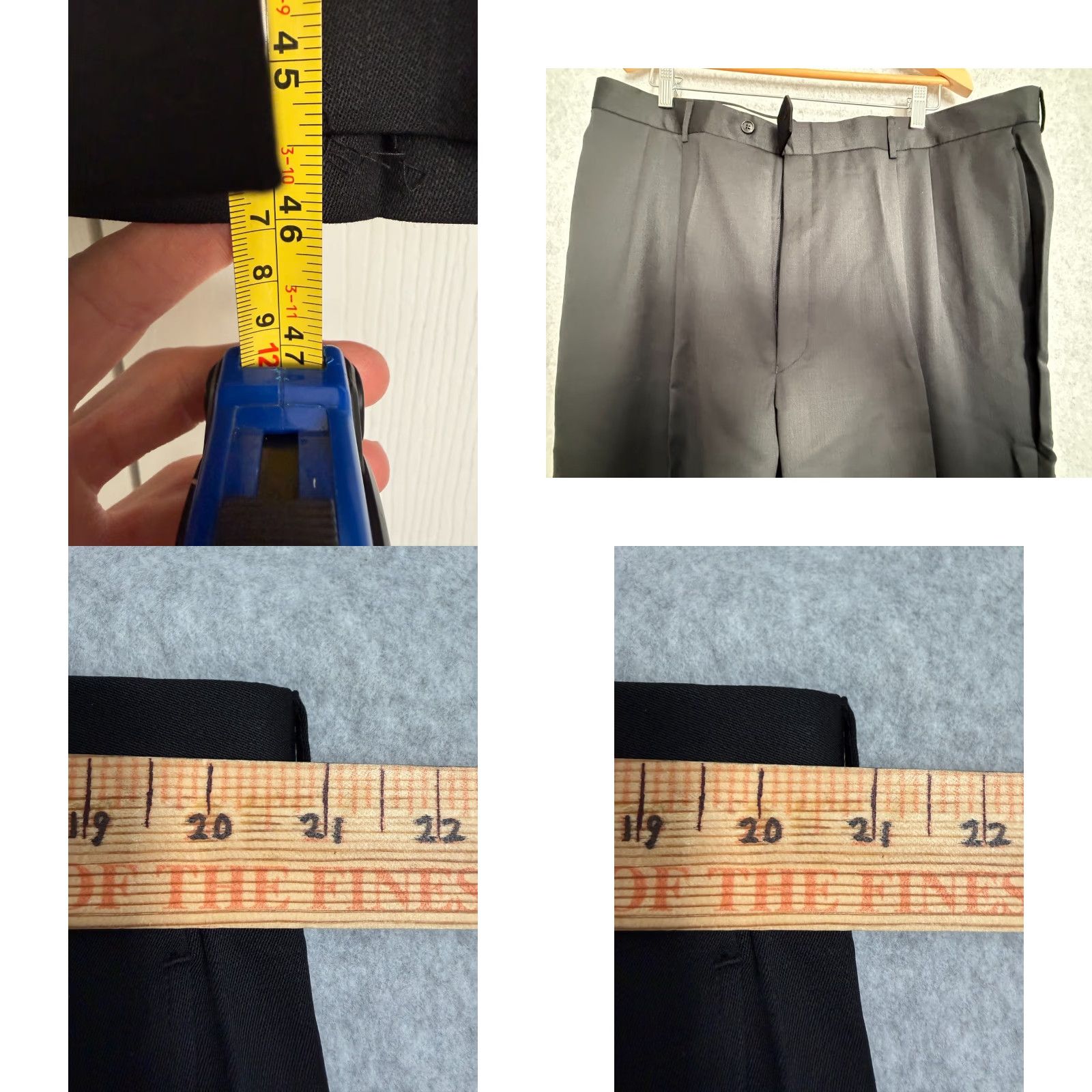 Albert Nipon Albert Nipon 2 Piece Suit Men 48L Blazer 42.5 Pants Black Worsted Wool Lined Size 48R - 10 Thumbnail