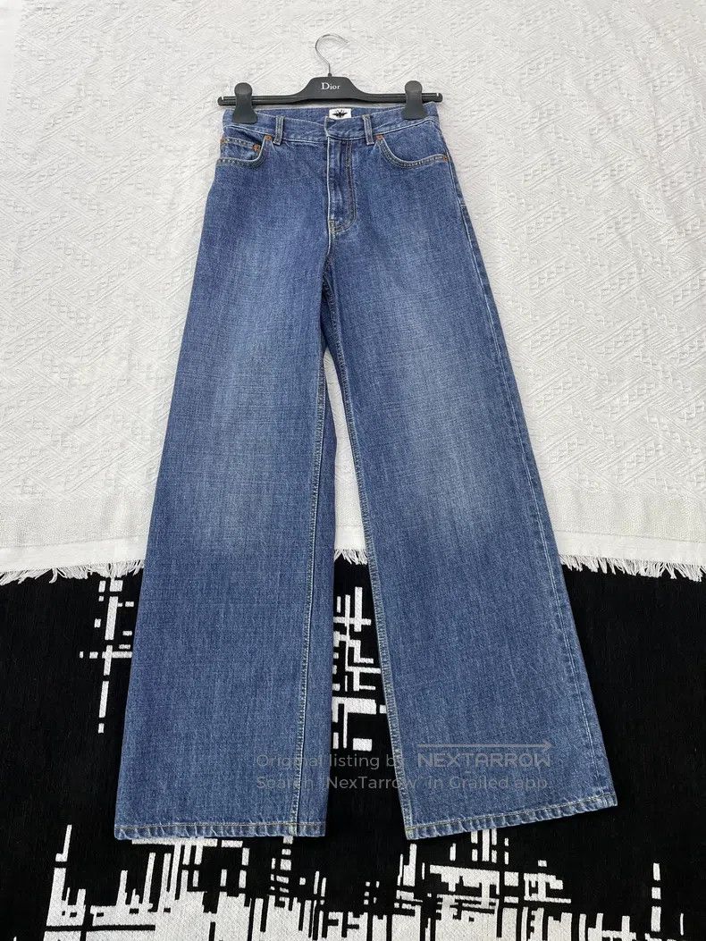 Dior Dior Classic blue denim wide-leg trousers Size 42" / US 20 - 1 Thumbnail