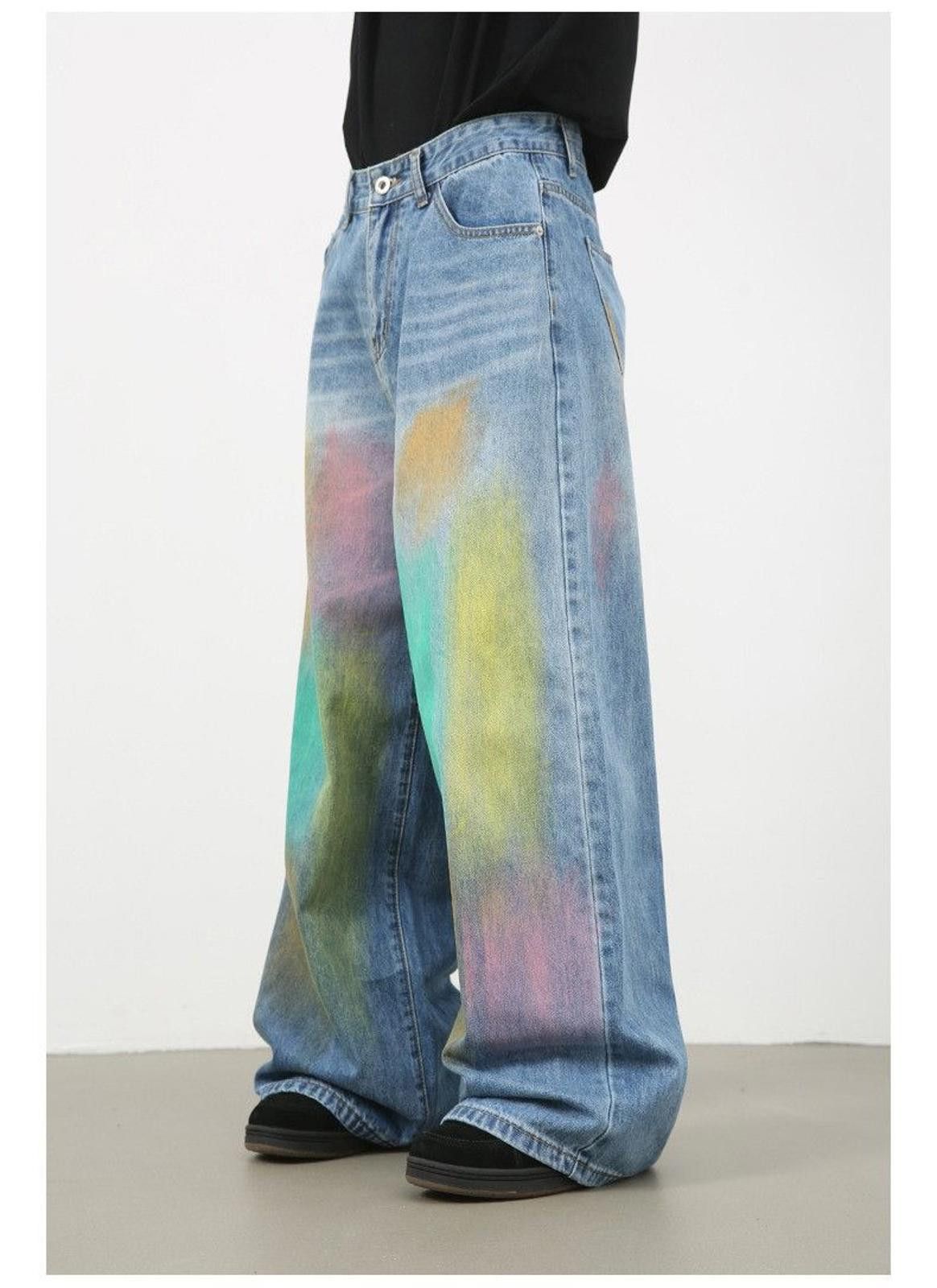 Japanese Brand Baggy Paint Splatter Denim Jeans Size US 30 / EU 46 - 5 Thumbnail