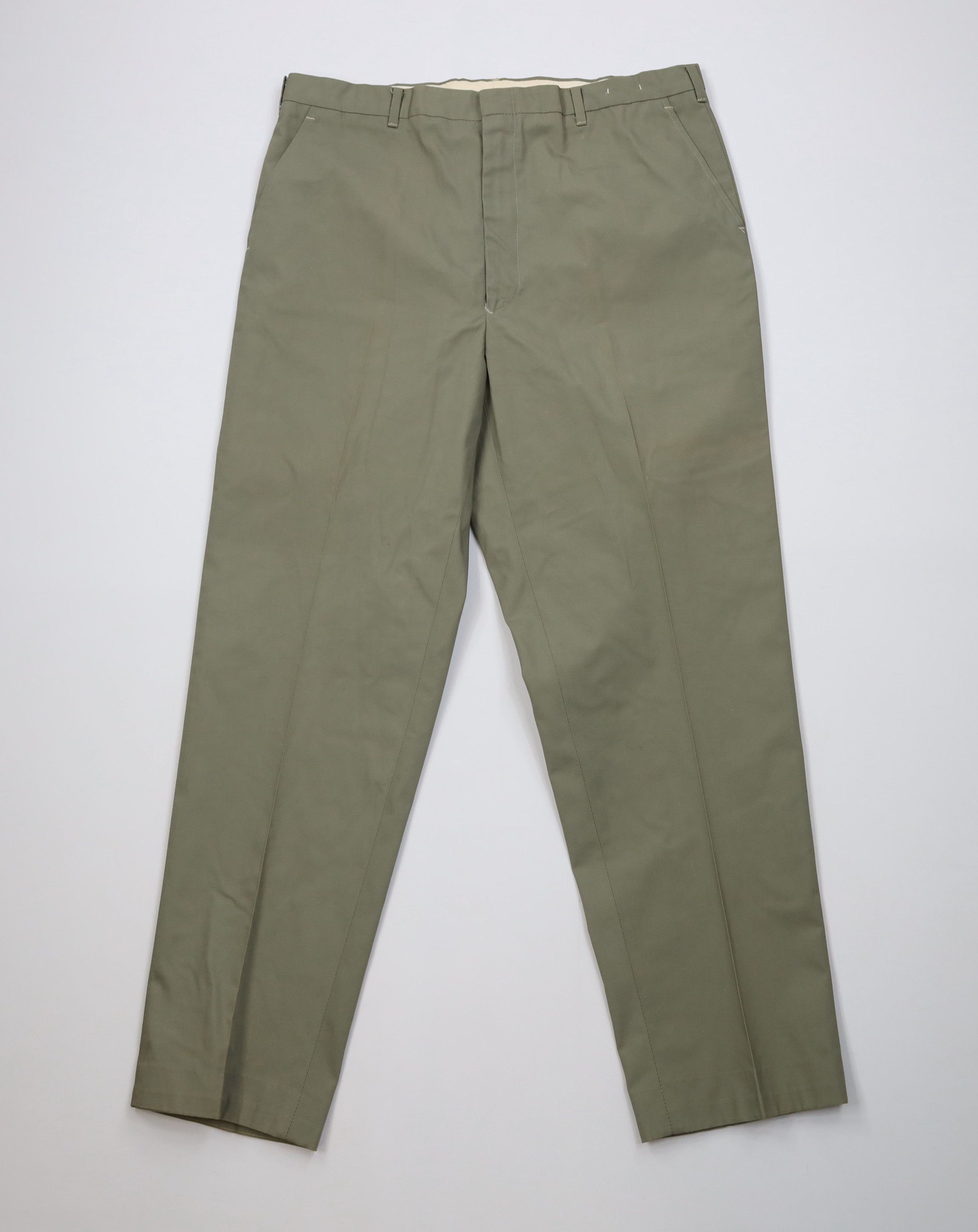 Vintage Vintage 60s 70s Streetwear Leg Chino Pants Light Green Size US 34 / EU 50 - 1 Thumbnail