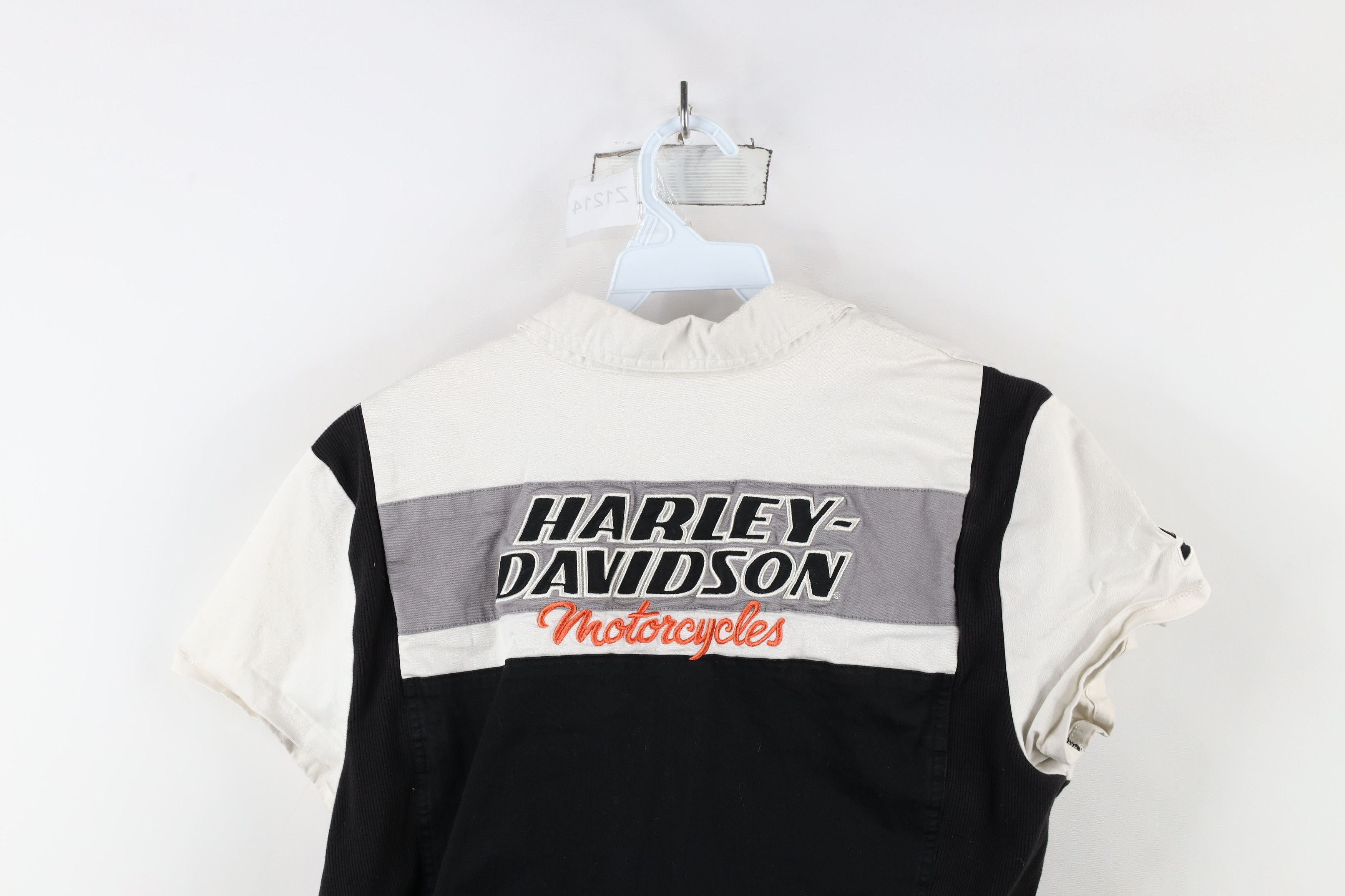 Harley Davidson × Vintage Vintage Harley Davidson Full Zip Mechanic Collared Shirt Size XL / US 12-14 / IT 48-50 - 14 Thumbnail