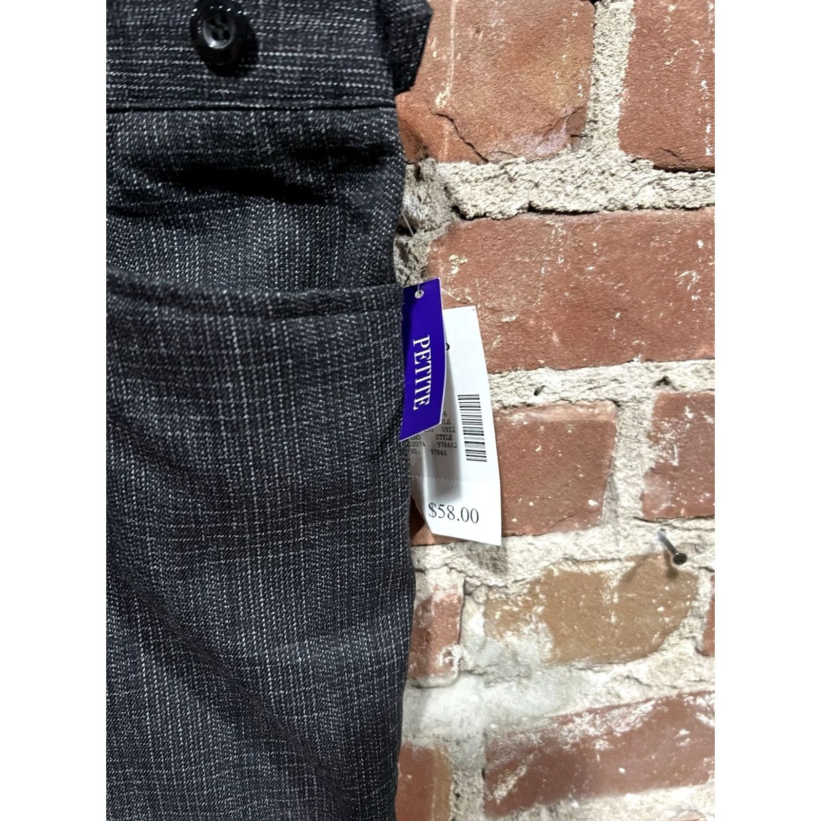 Vintage VINTAGE Catherines Jayne Dark Gray Pinstripe Trouser Pants Slacks 32W Trousers Women Plus Gray Dress Pants Size 24" / US 00 / IT 34 - 2 Thumbnail