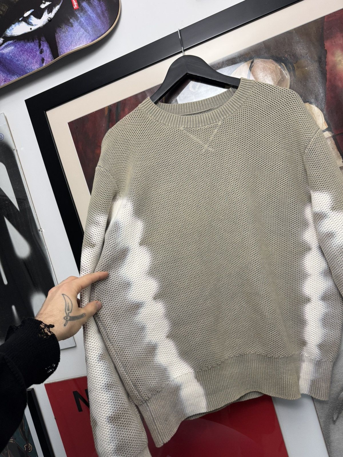 Aime Leon Dore Amie Leon Dore Bleach Sweater Waffle Knit Thermal Designer Size US L / EU 52-54 / 3 - 2 Thumbnail