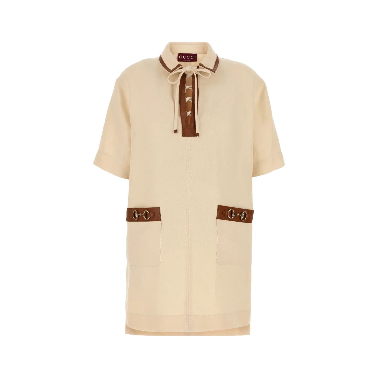 GUCCI Sand Linen Mini Dress New & Authentic (Women's size:42