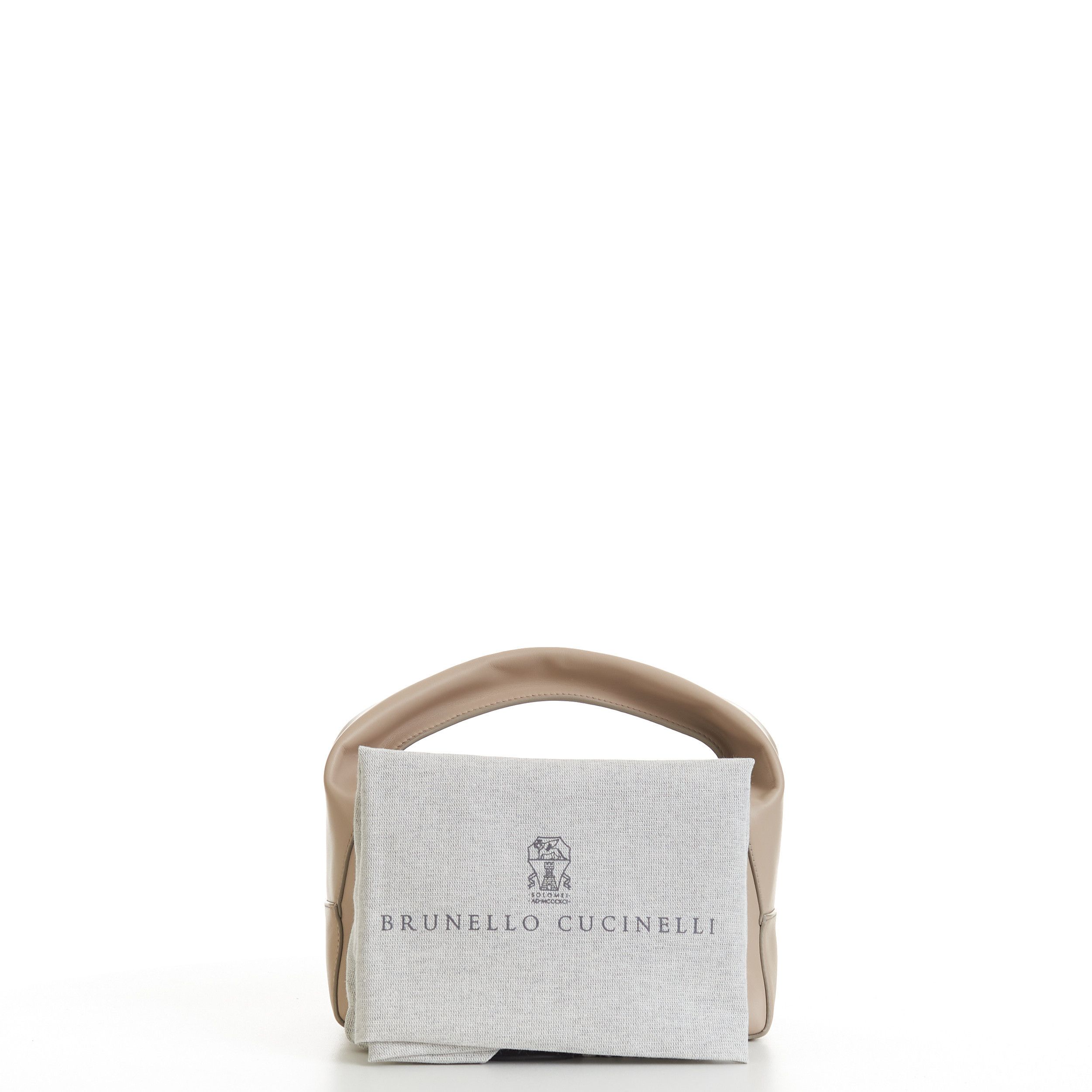 Brunello Cucinelli BC Duo Small Hobo Bag In Sand Calfskin Leather Size ONE SIZE - 9 Thumbnail