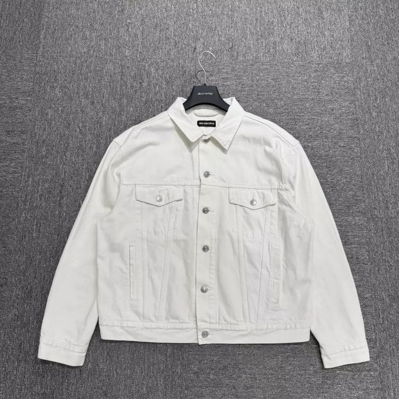 Balenciaga Balenciaga Letter Embroidered Denim Jacket Size US M / EU 48-50 / 2 - 1 Thumbnail