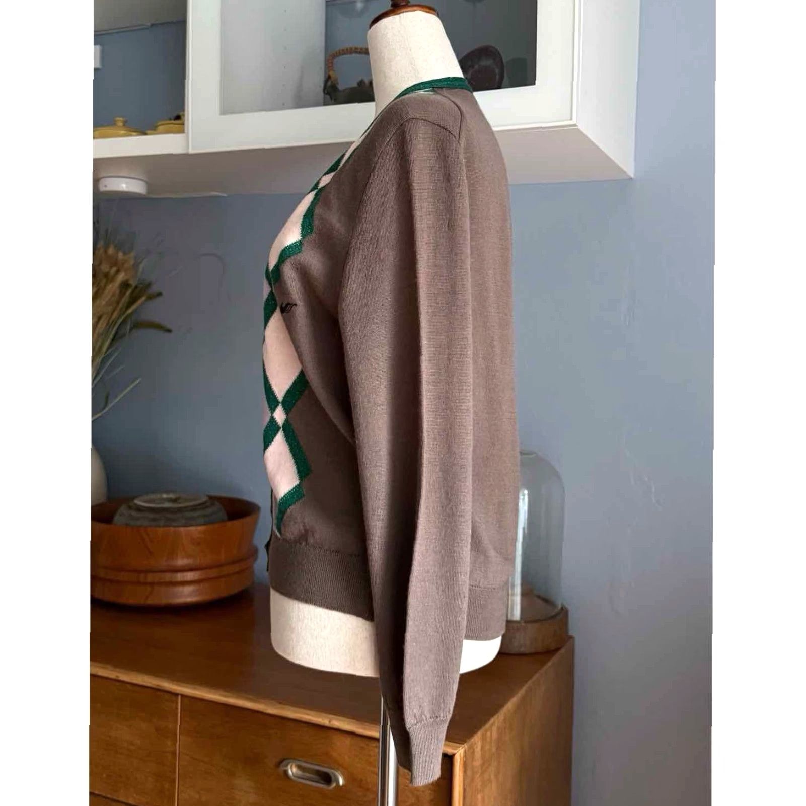 John Smedley John Smedley Merino Wool Argyle Plaid Cardigan Sweater XL Womens Multicolor Size XL / US 12-14 / IT 48-50 - 5 Thumbnail