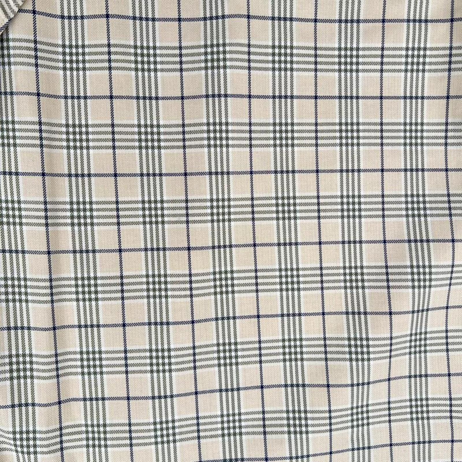 Jos. A. Bank Y2K Tan Blue Herringbone Plaid Button Down Shirt Size US XL / EU 56 / 4 - 6 Thumbnail