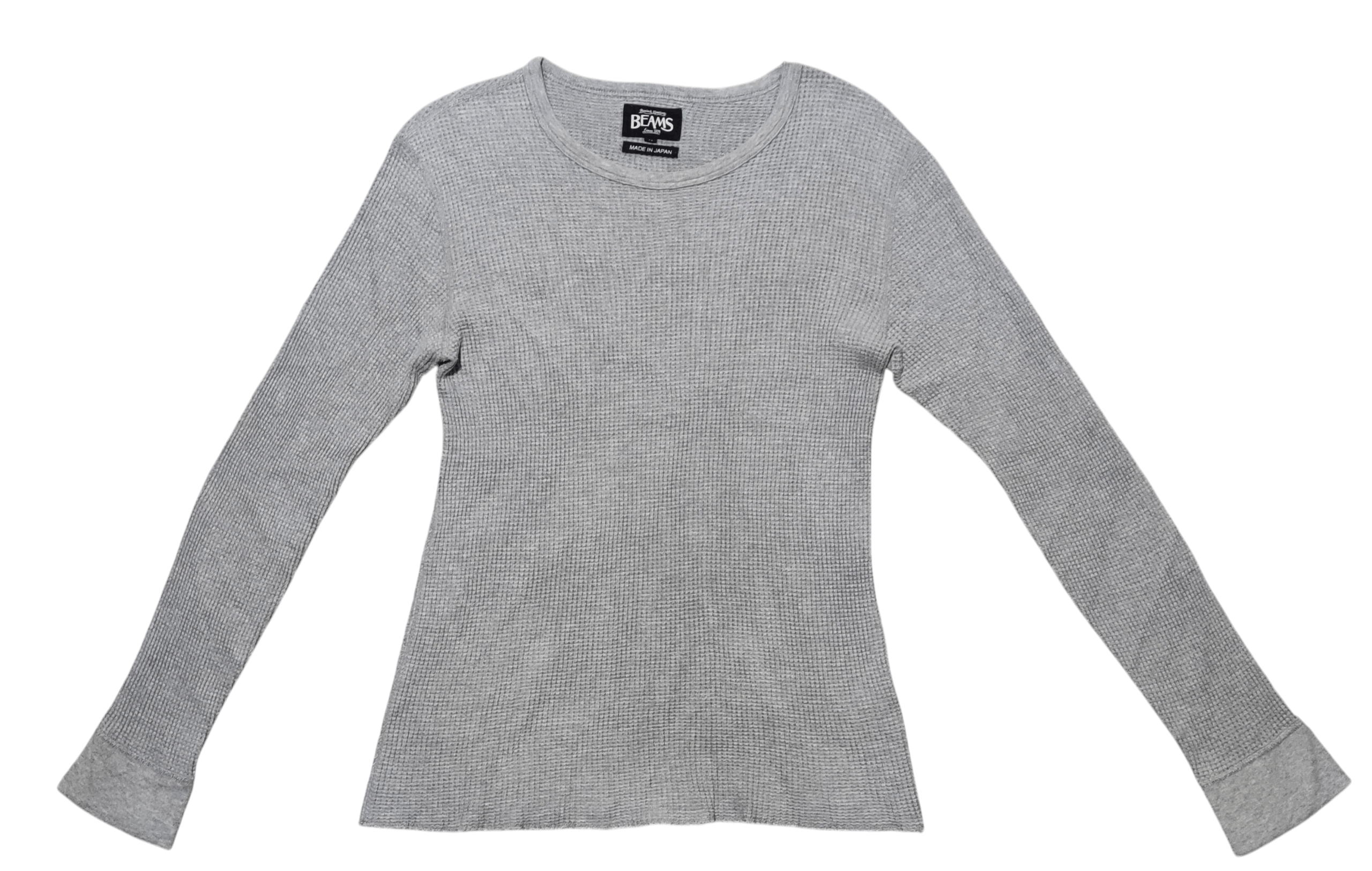 Beams Plus BEAMS Japan Waffle Knit Thermal Long Sleeve Heather Grey Size M / US 6-8 / IT 42-44 - 1 Thumbnail